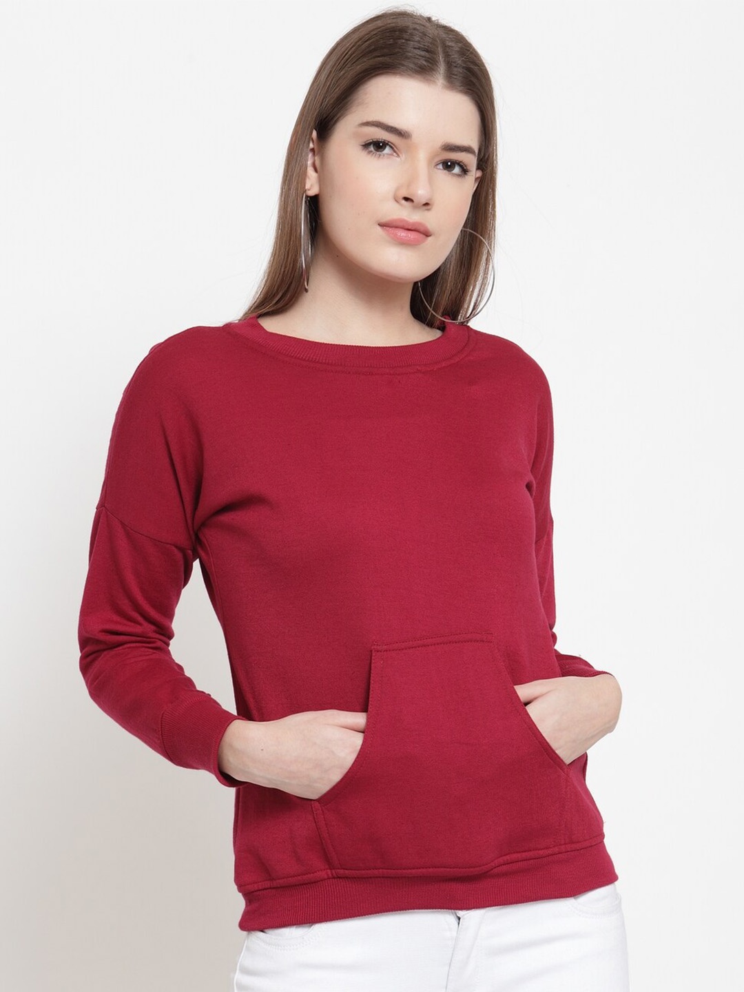 

BAESD Long Sleeves Fleece Sweatshirt, Maroon