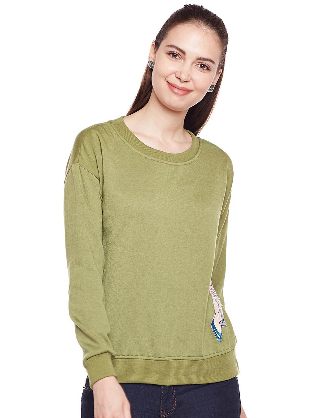 

BAESD Round Neck Fleece Sweatshirt, Olive