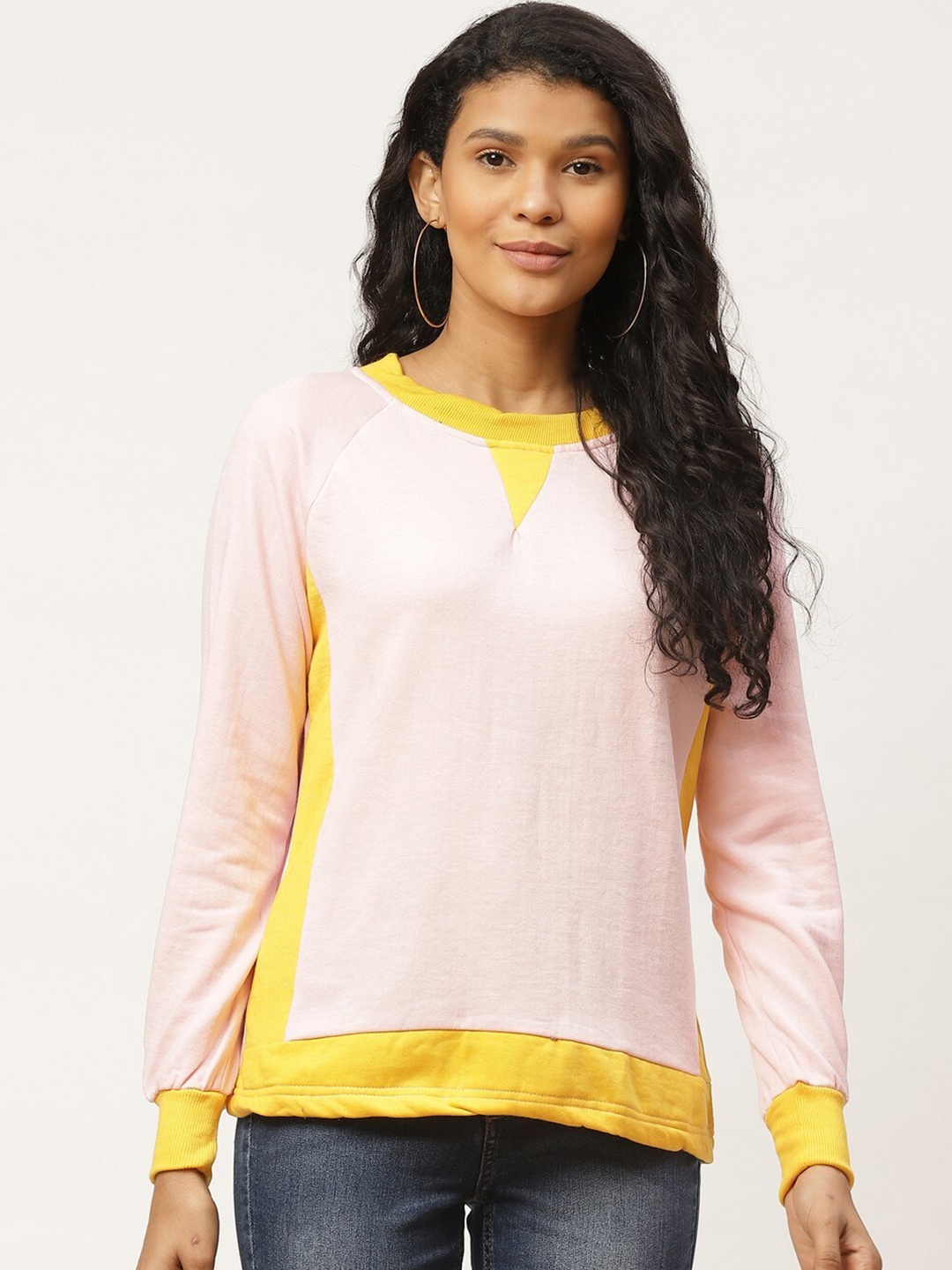 

BAESD Colourblocked Fleece Pullover Sweatshirt, Pink