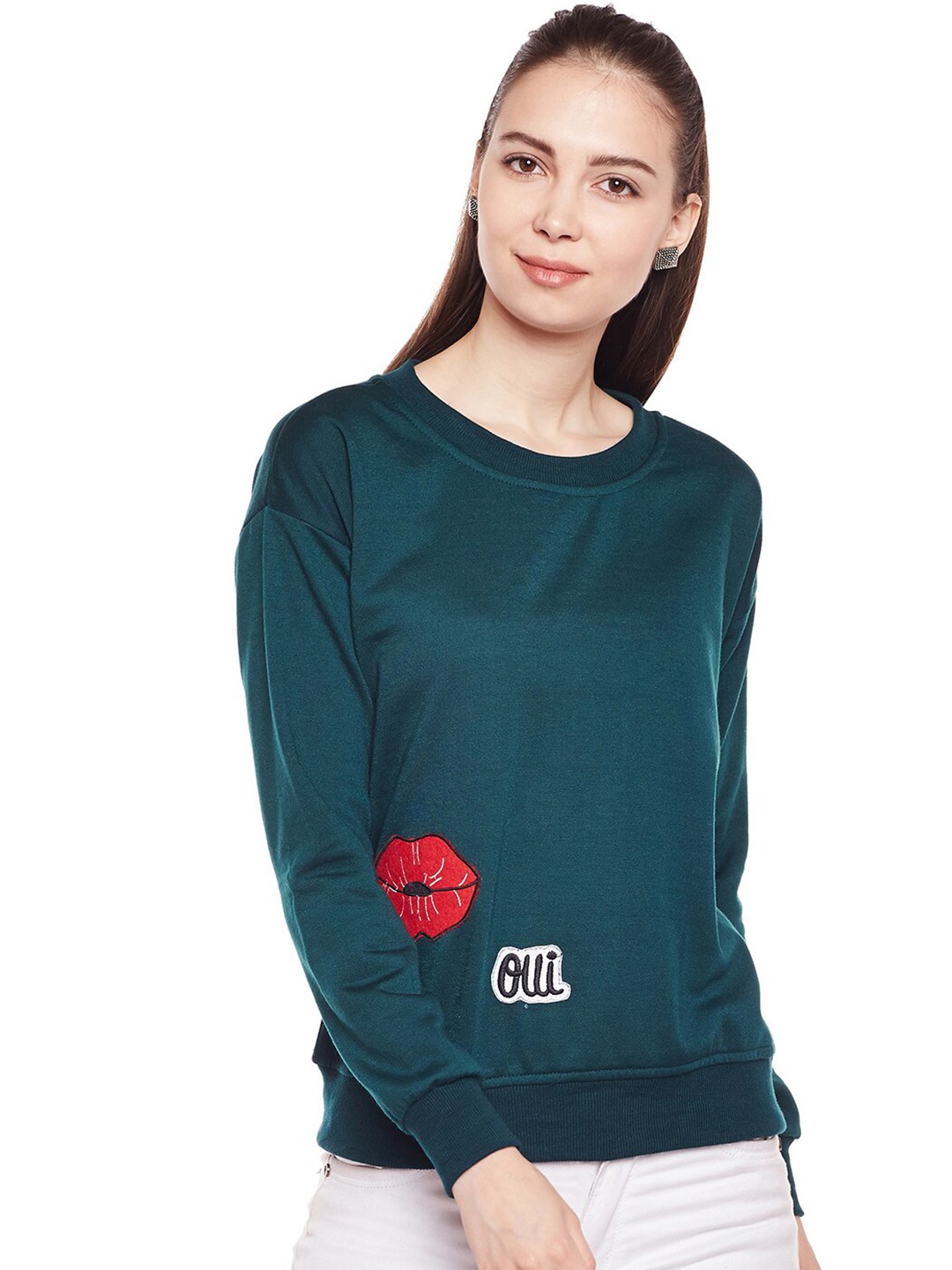 

BAESD Drop-Shoulder Fleece Pullover Sweatshirt, Teal