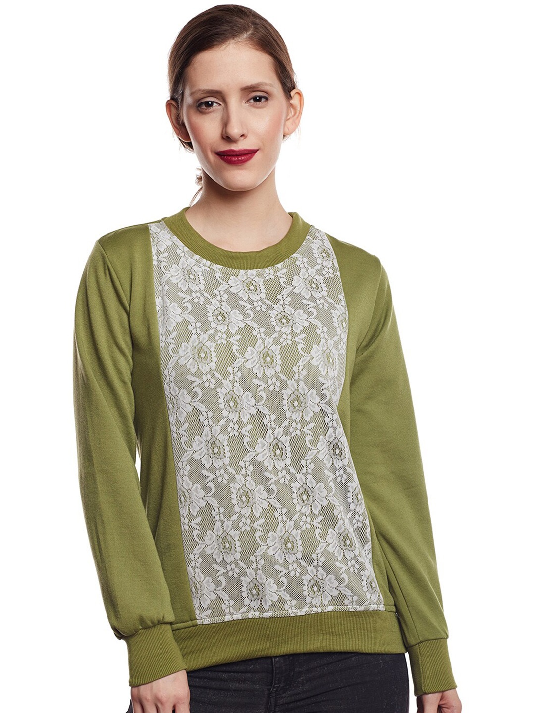 

BAESD Self Design Fleece Sweatshirt, Olive
