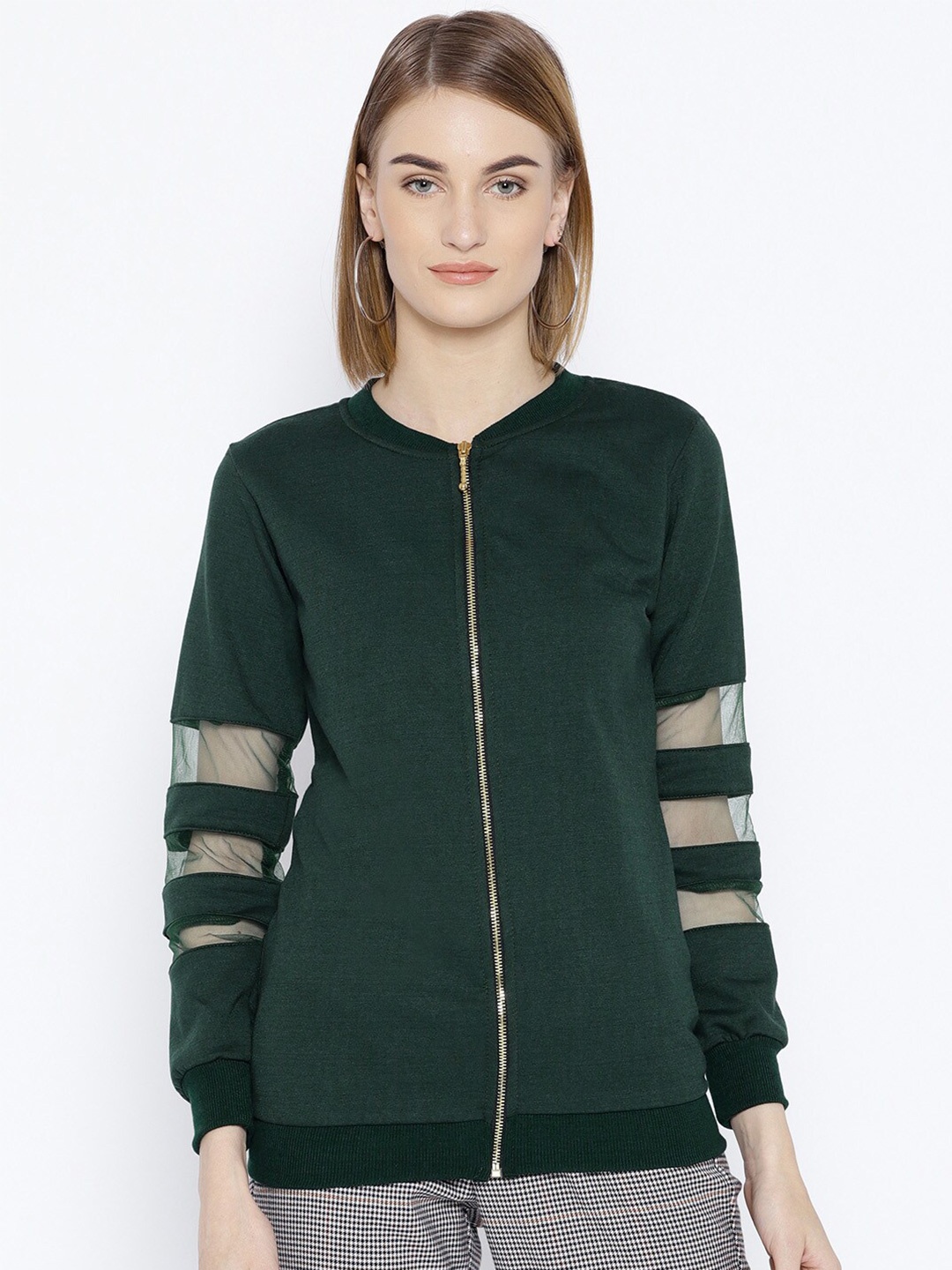 

BAESD Long Sleeves Fleece Front Open Sweatshirt, Green