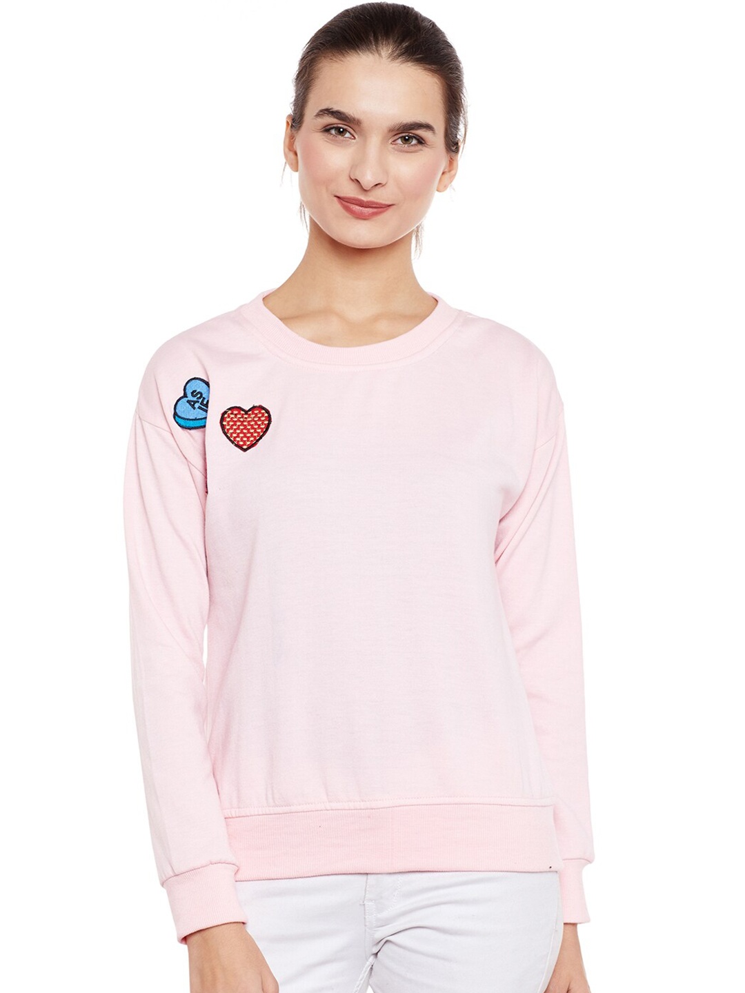 

BAESD Embroidered Detail Fleece Pullover, Pink