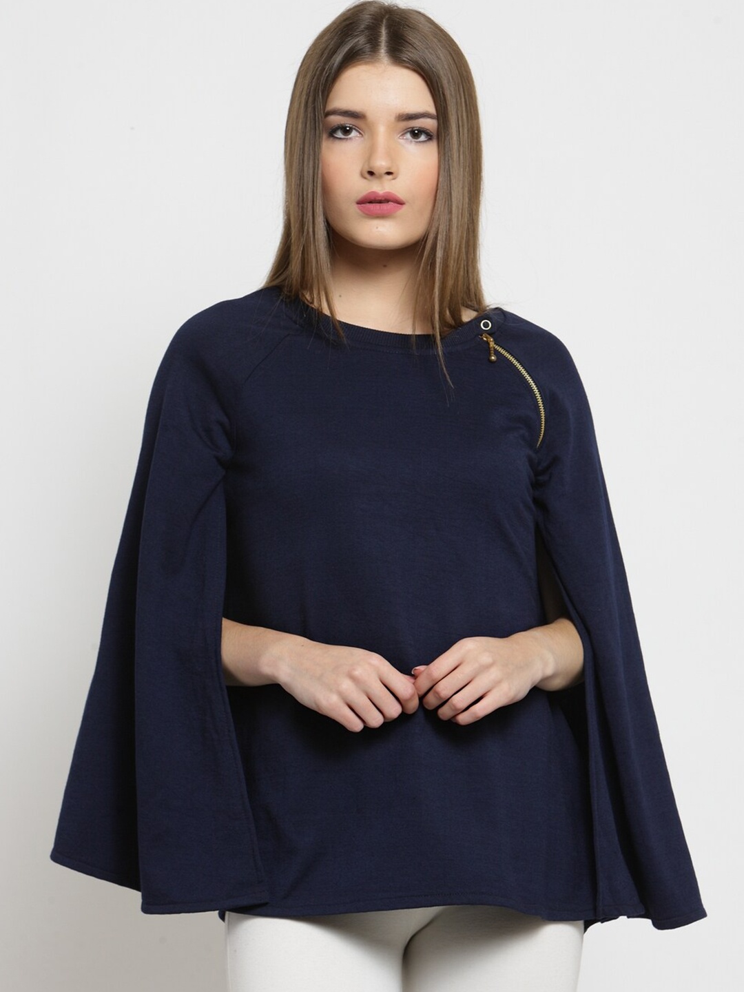 

BAESD Round Neck Fleece Pullover Sweatshirt, Navy blue