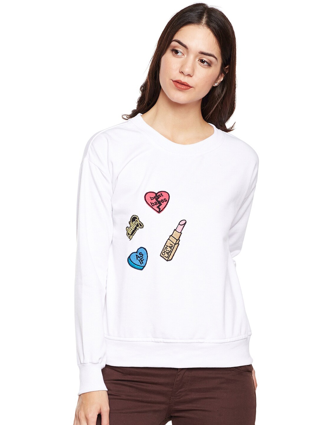

BAESD Conversational Printed Fleece Sweatshirt, White