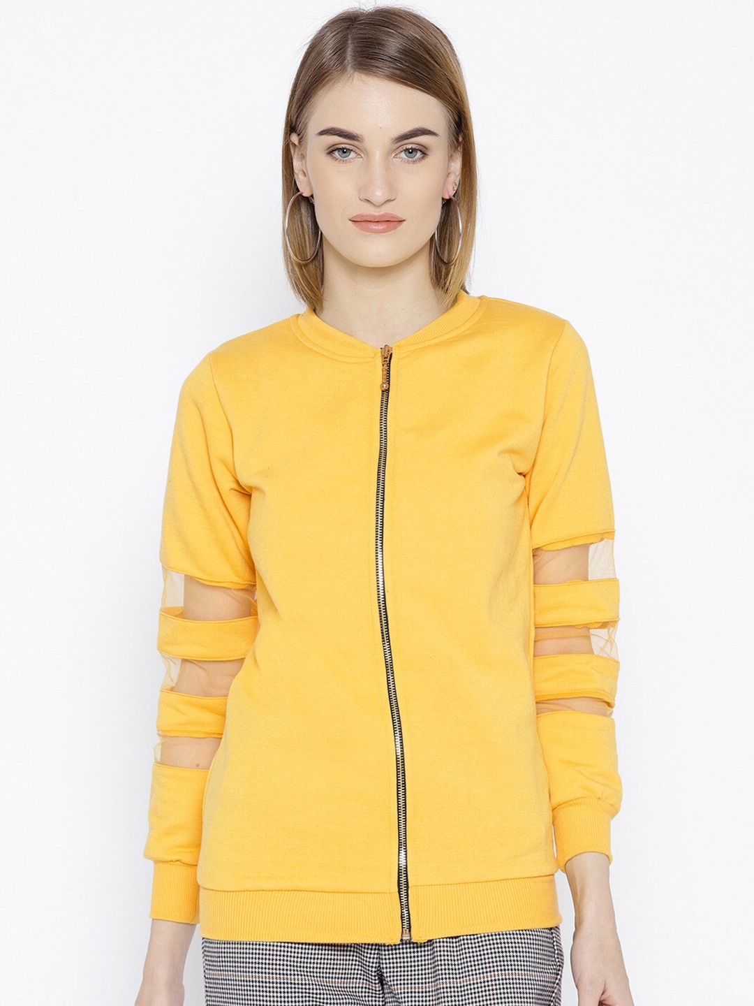 

BAESD Mock Collar Fleece Sweatshirt, Yellow