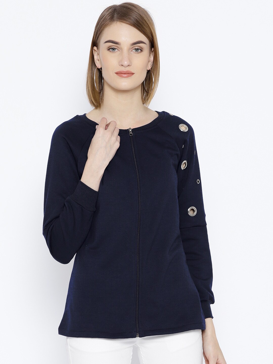 

BAESD Fleece Front-Open Sweatshirt, Navy blue