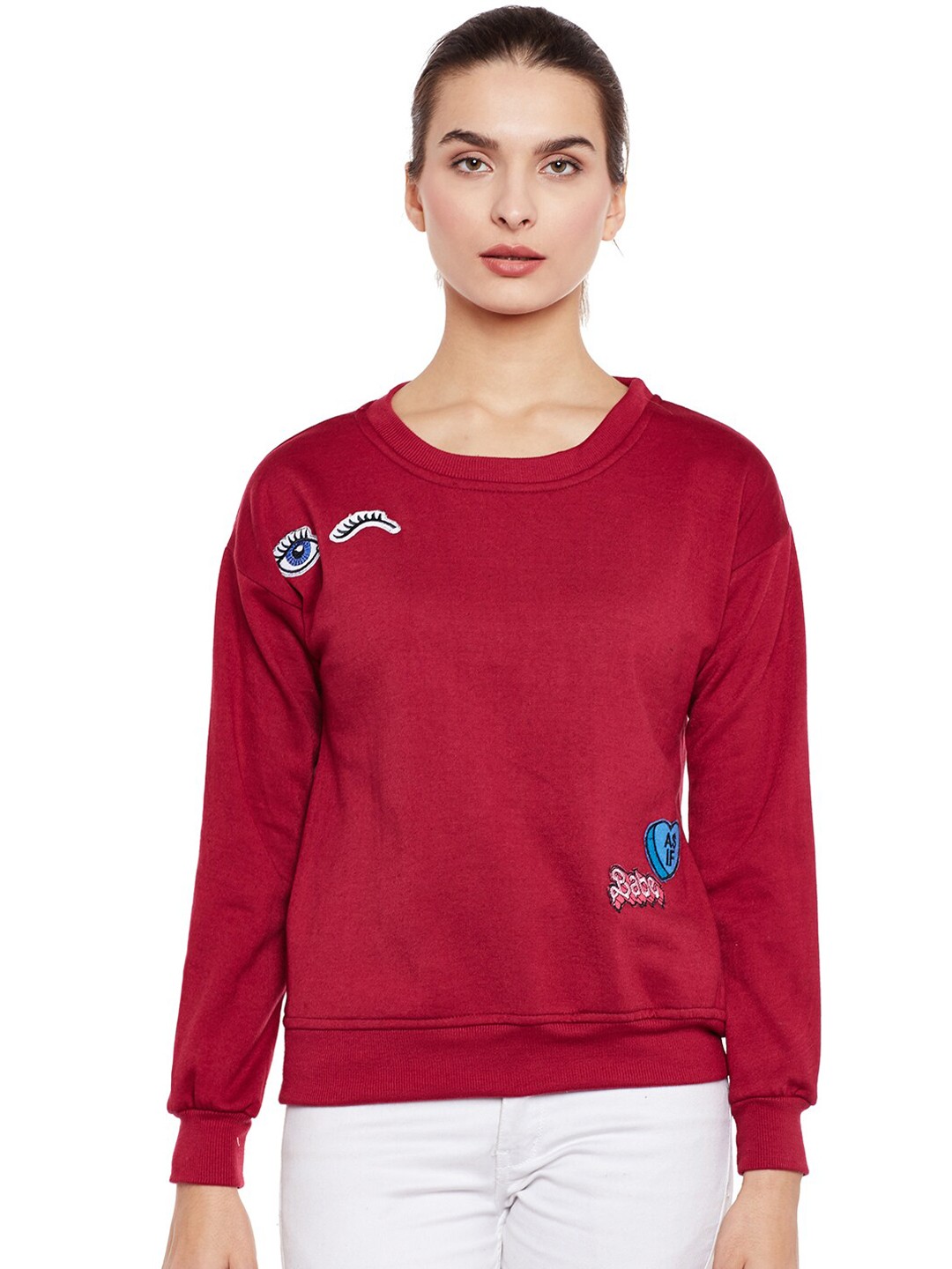 

BAESD Round Neck Fleece Sweatshirt, Maroon