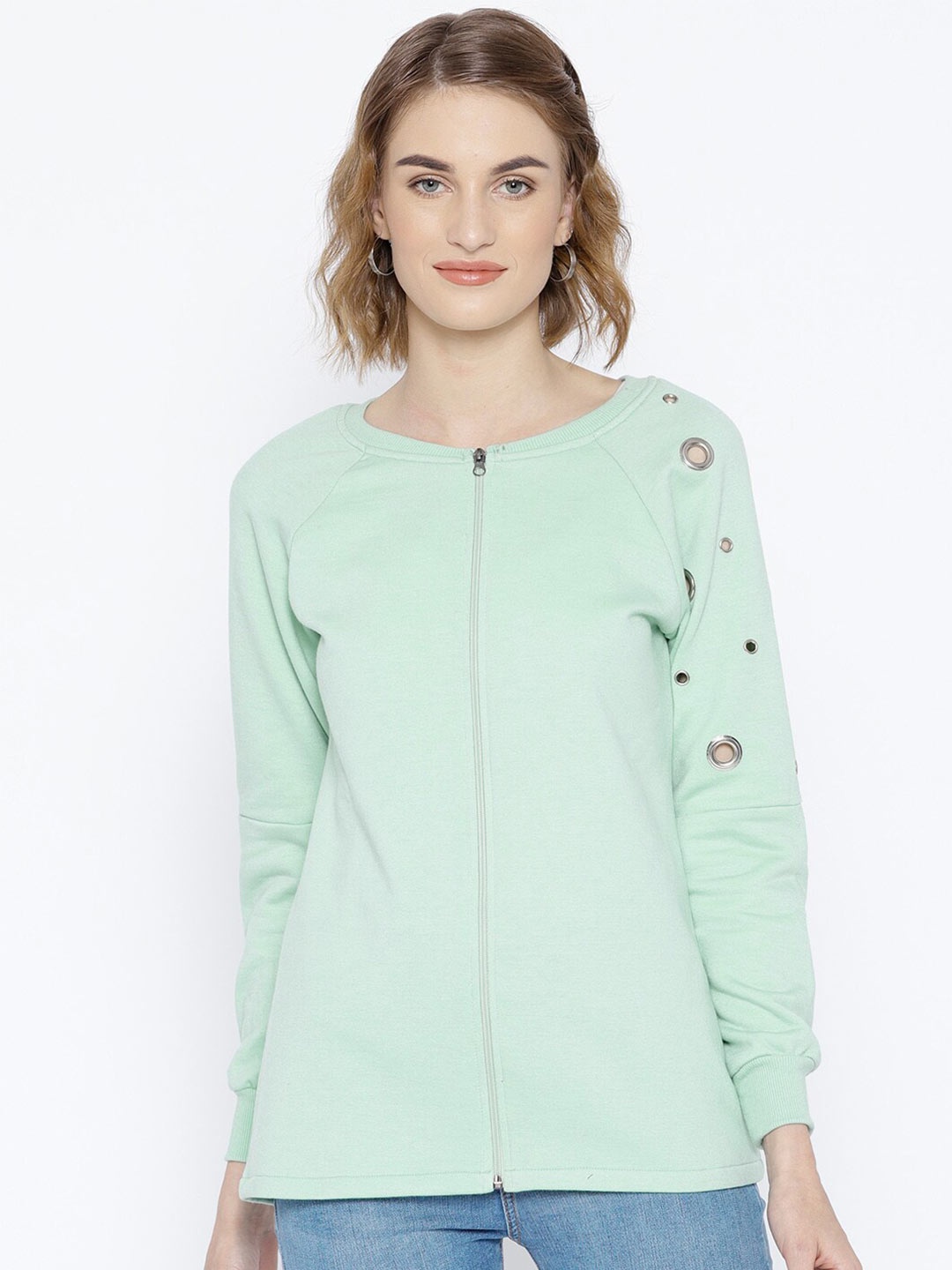 

BAESD Round Neck Fleece Sweatshirt, Sea green