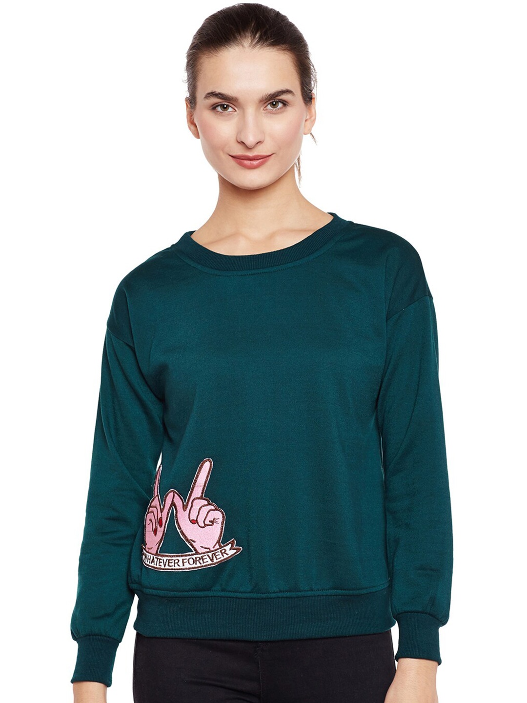 

BAESD Embroidered Fleece Pullover Sweatshirt, Teal