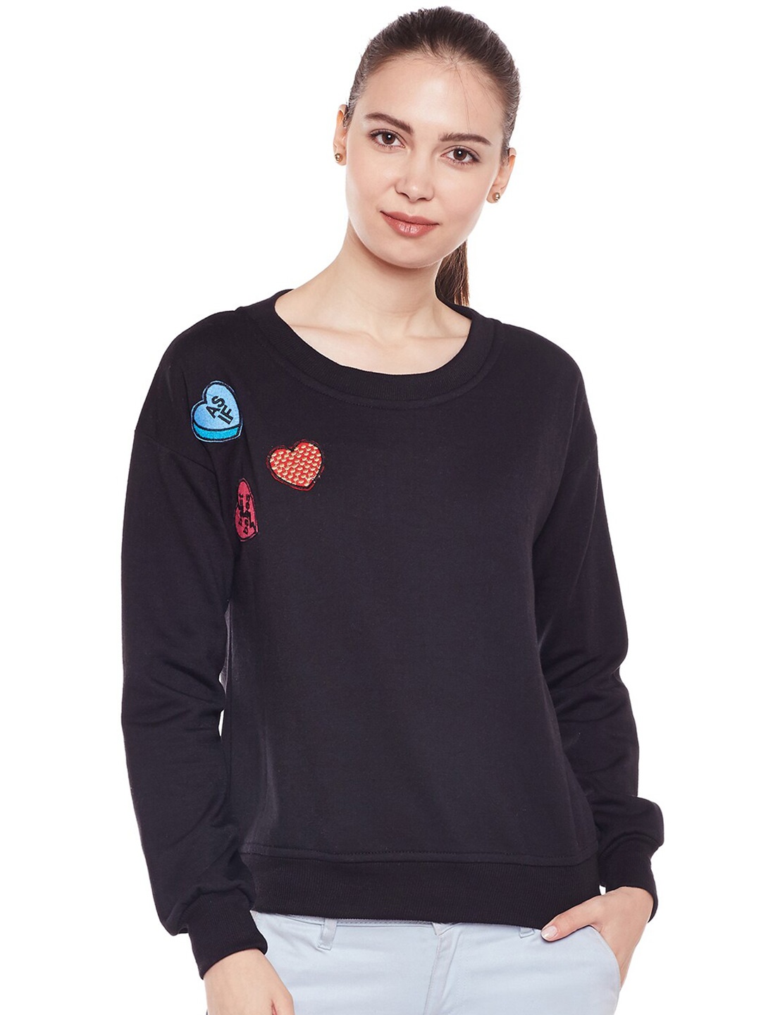 

BAESD Round Neck Fleece Sweatshirt, Black