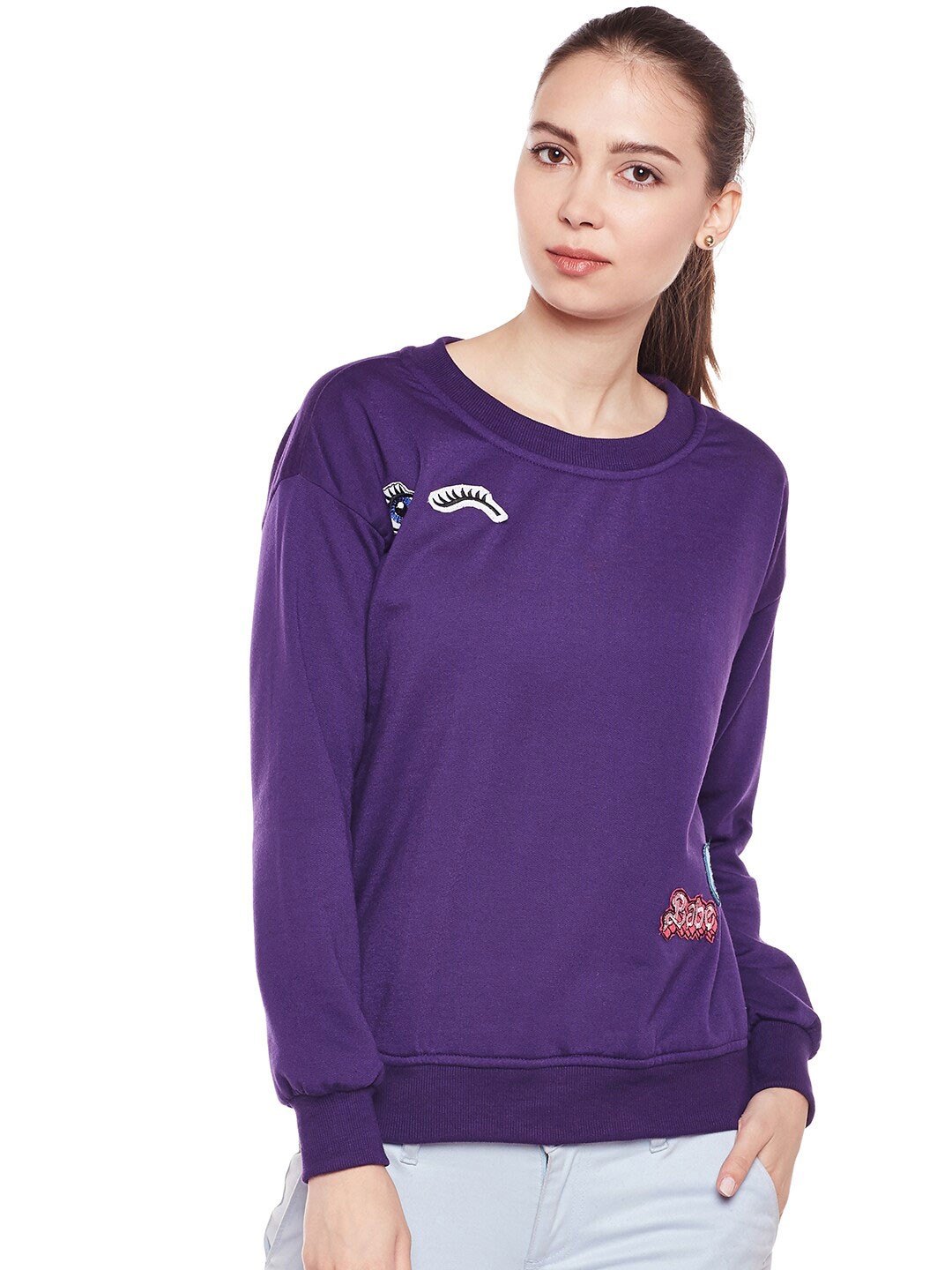 

BAESD Long Sleeves Fleece Pullover, Purple