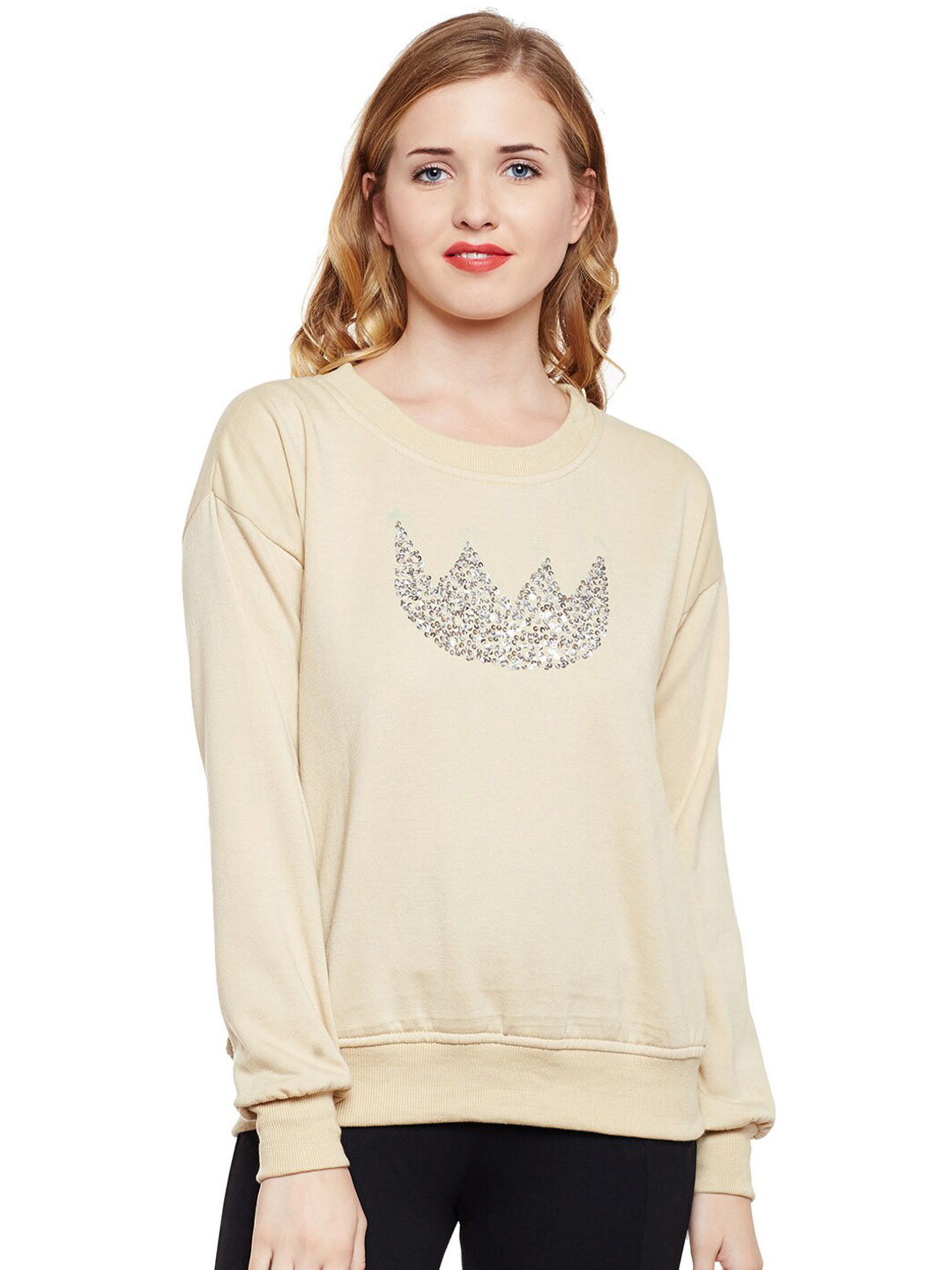 

BAESD Sequinned Fleece Pullover, Nude