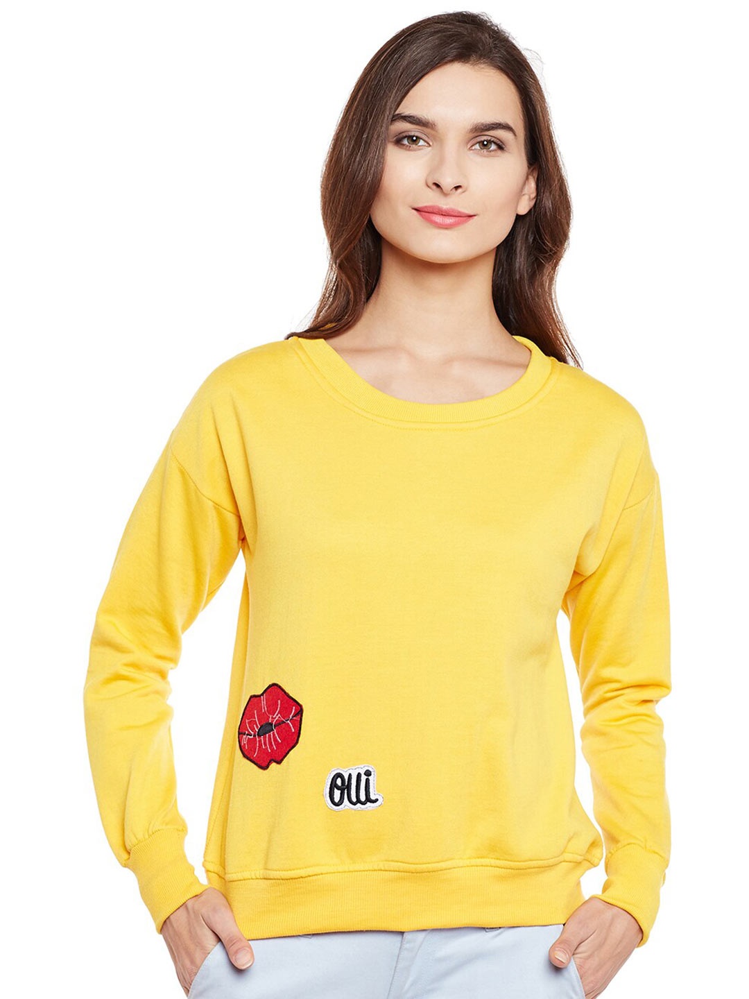 

BAESD Round Neck Fleece Sweatshirt, Mustard
