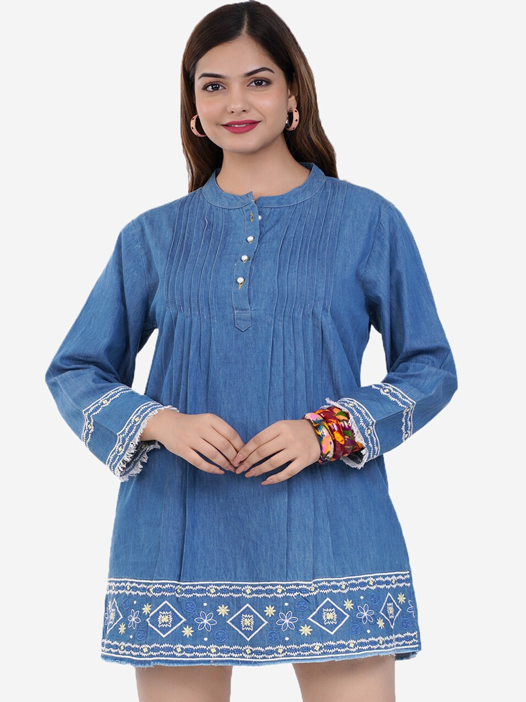 

SUMAVI-FASHION Organic Cotton A Line Dress, Blue