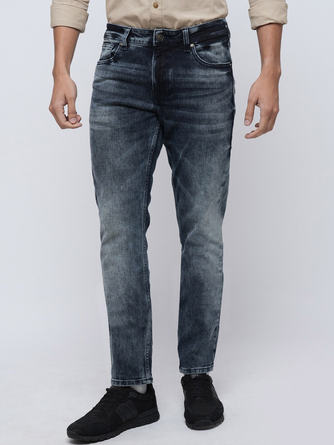 

Jack & Jones Men Slim Fit Heavy Fade Clean Look Stretchable Jeans, Blue