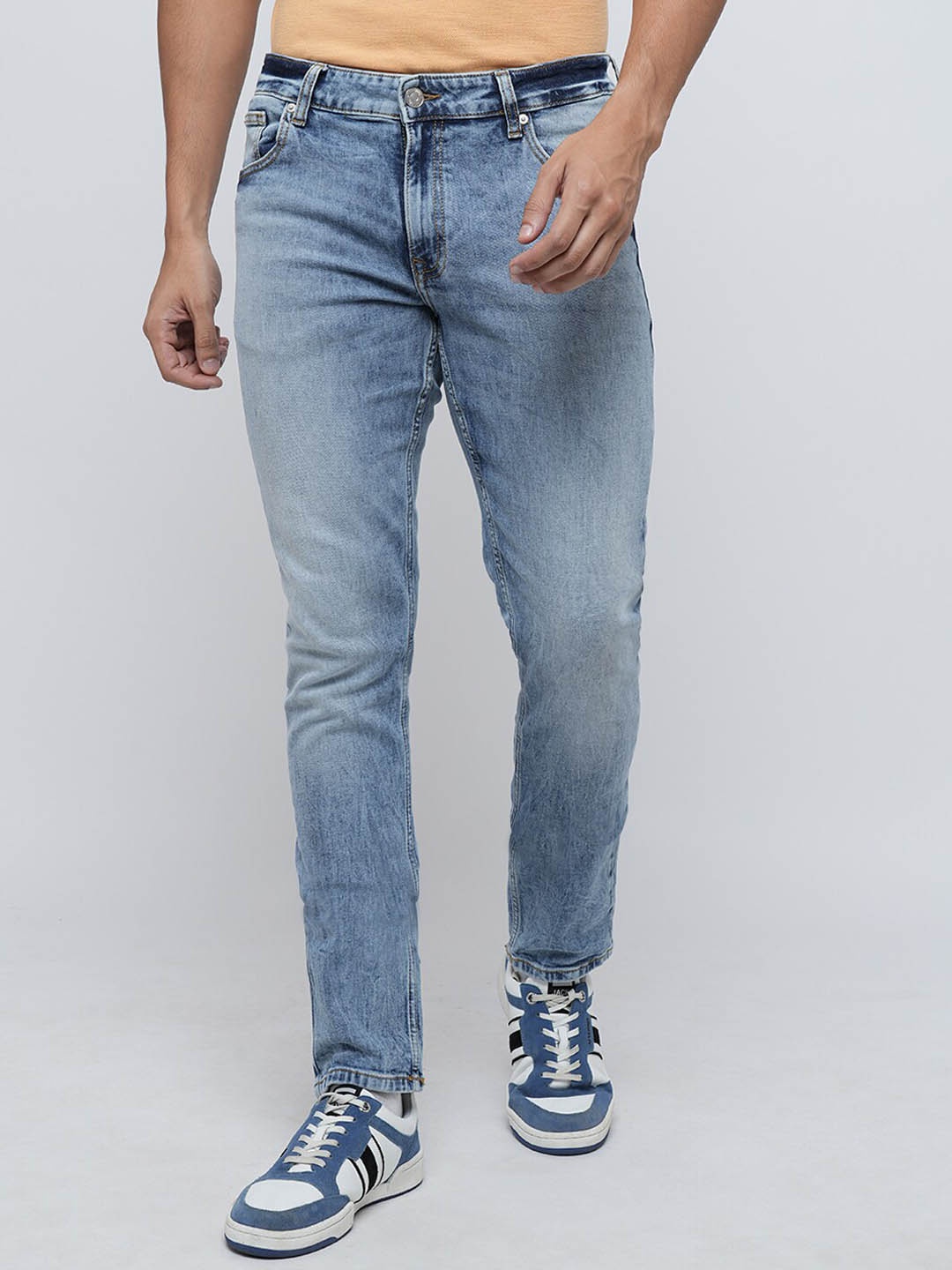 

Jack & Jones Men Slim Fit Light Fade Clean Look Stretchable Jeans, Blue