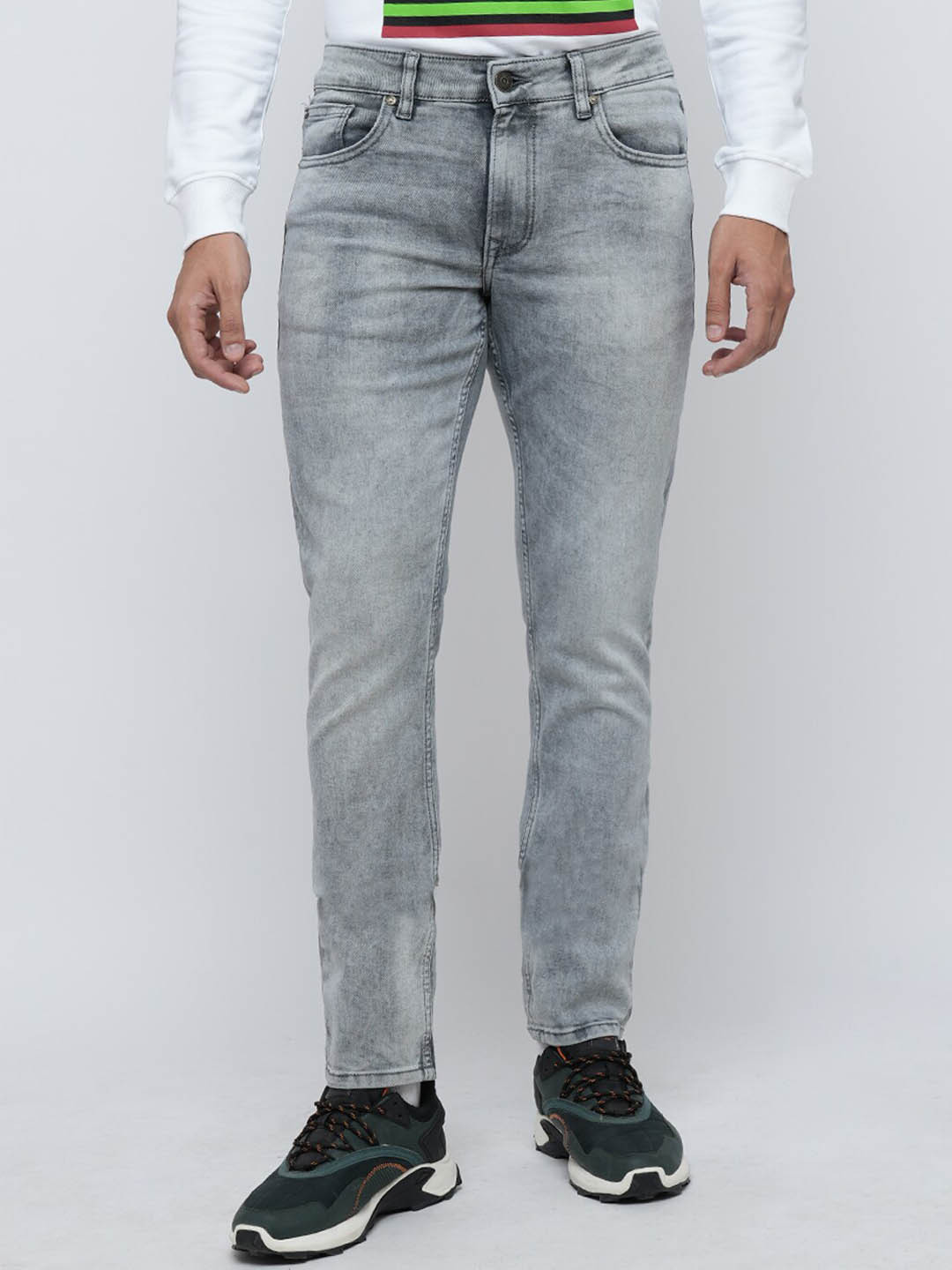 

Jack & Jones Men Slim Fit Heavy Fade Clean Look Stretchable Jeans, Grey