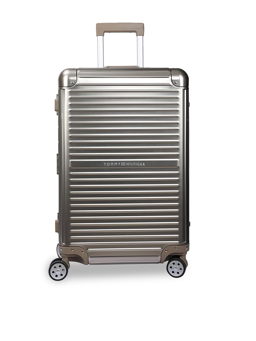 

Tommy Hilfiger Rose Gold-Toned Textured Hard Sided Trolley