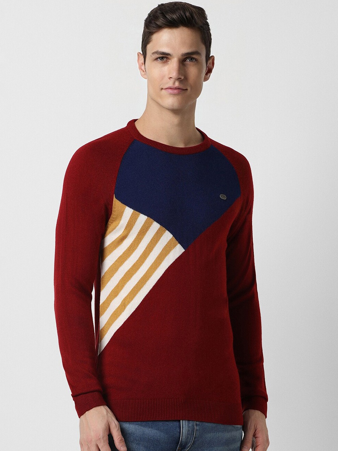 

Peter England Casuals Colourblocked Acrylic Pullover Sweater, Maroon