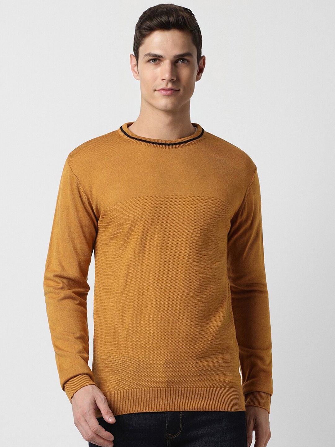 

Peter England Casuals Round Neck Acrylic Pullover, Mustard
