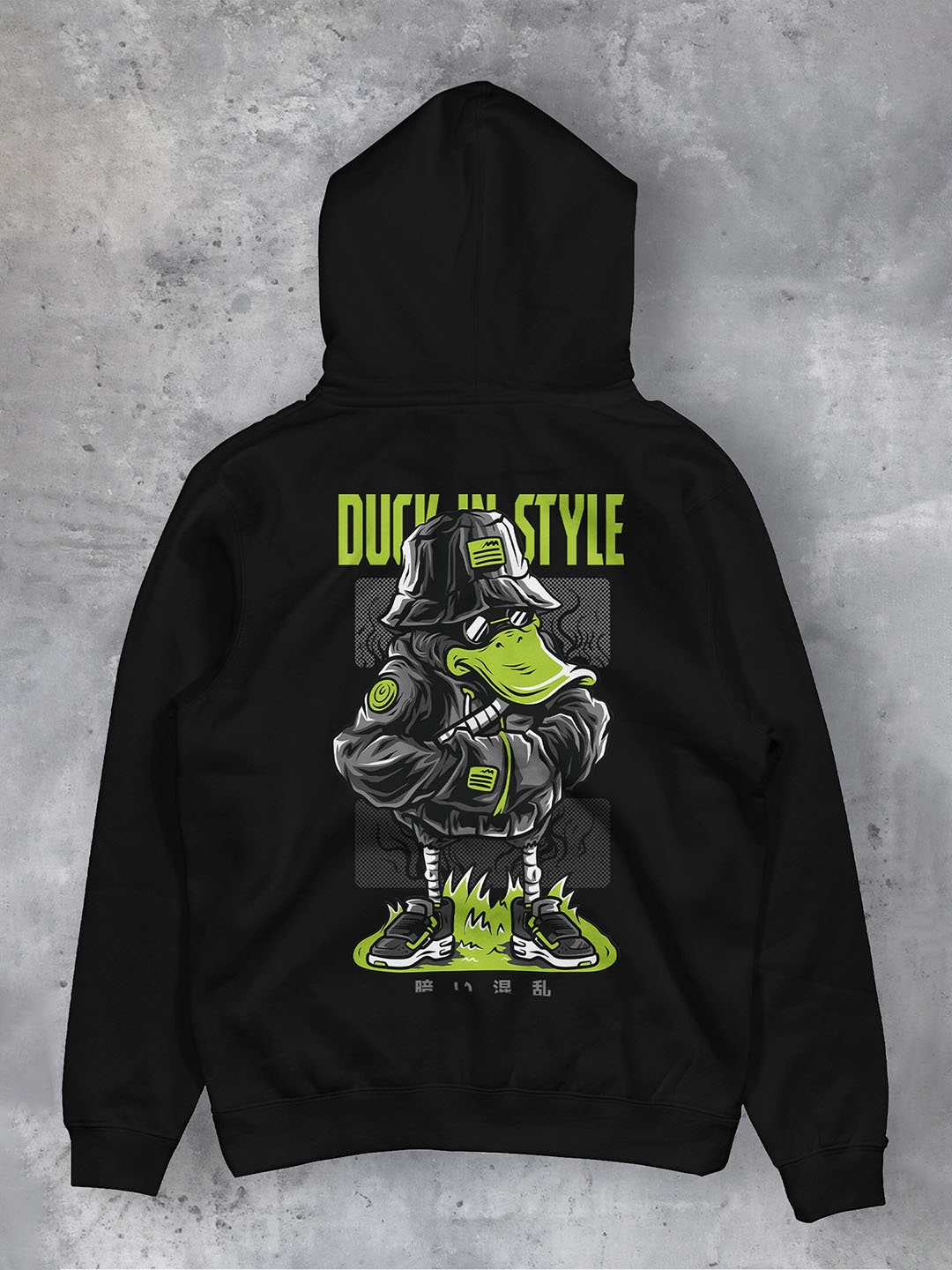 

fanideaz Graphic Printed Hooded Cotton Pullover Sweatshirt, Black