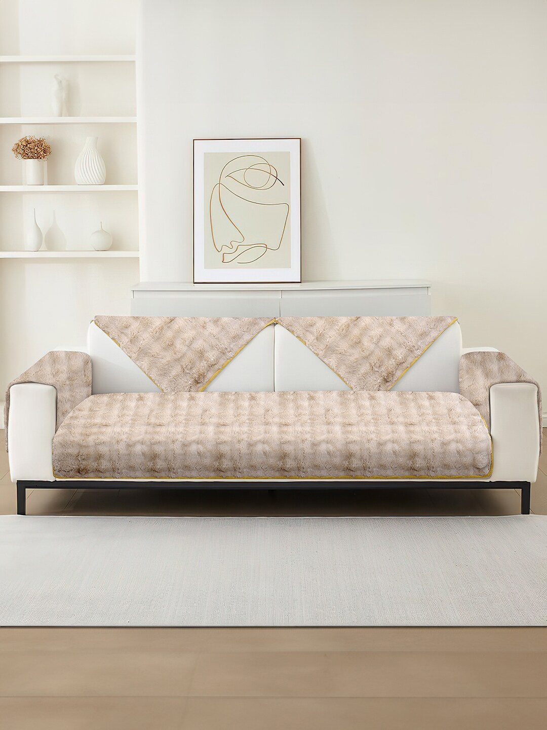 

Cortina Beige 5 Pieces Non Slip 3 Seater Sofa Covers