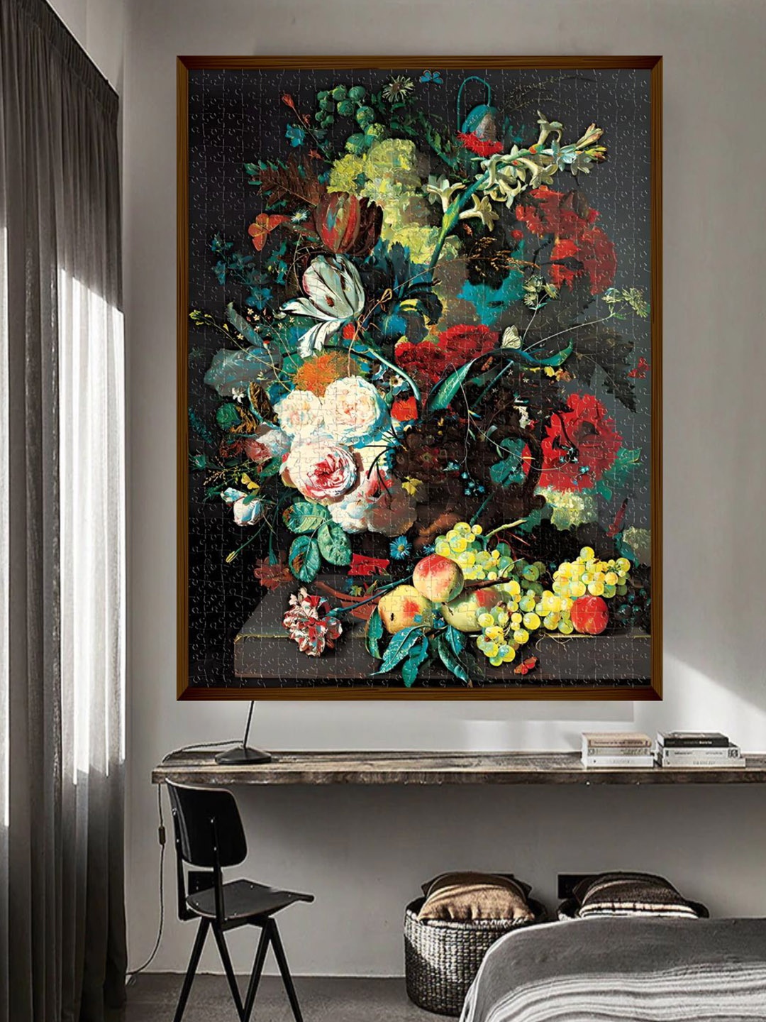 

The Art House Black & Red Floral Canvas Painting Wall Art