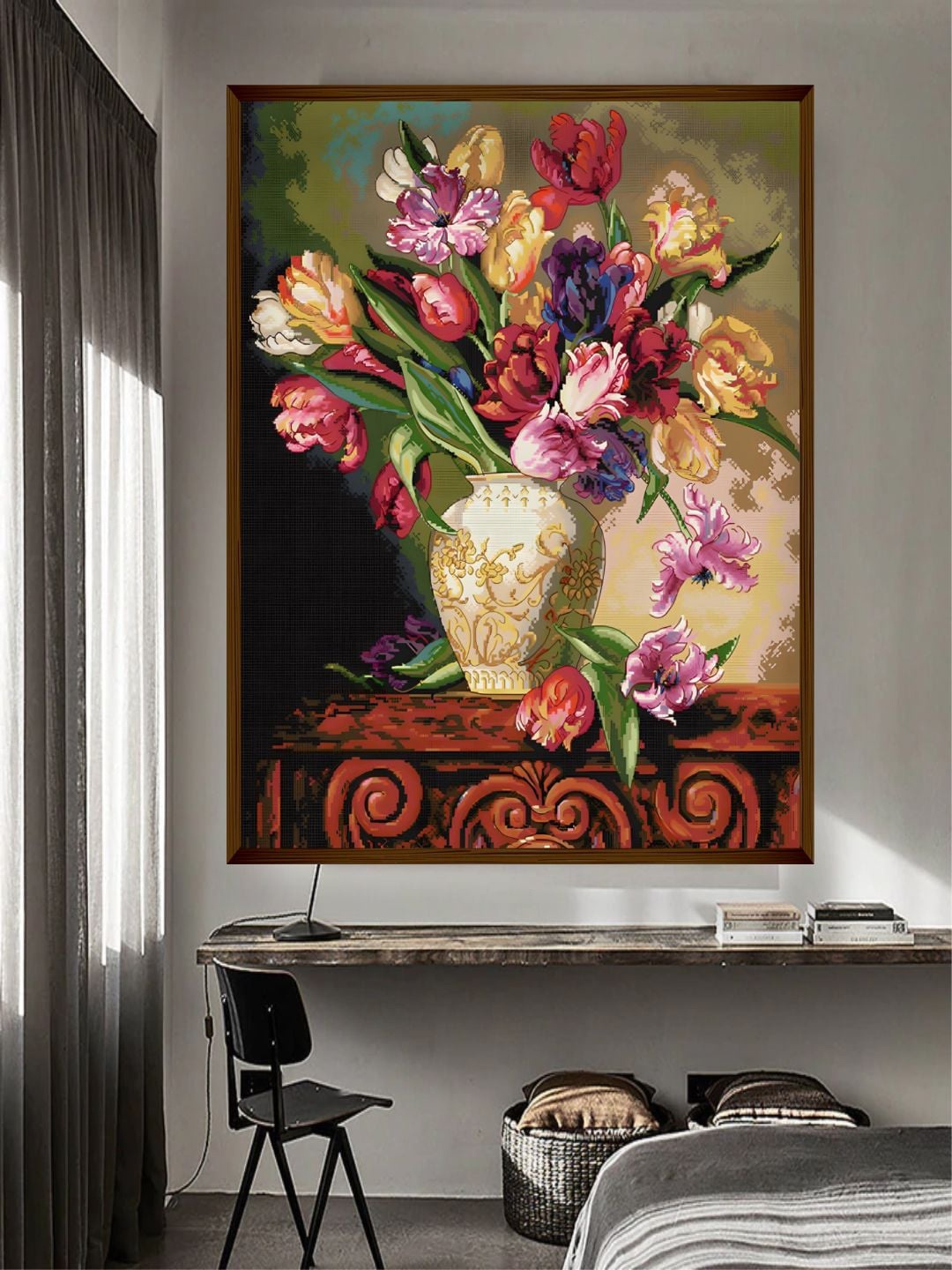 

The Art House Brown & Green Floral Wooden Painting Wall Art