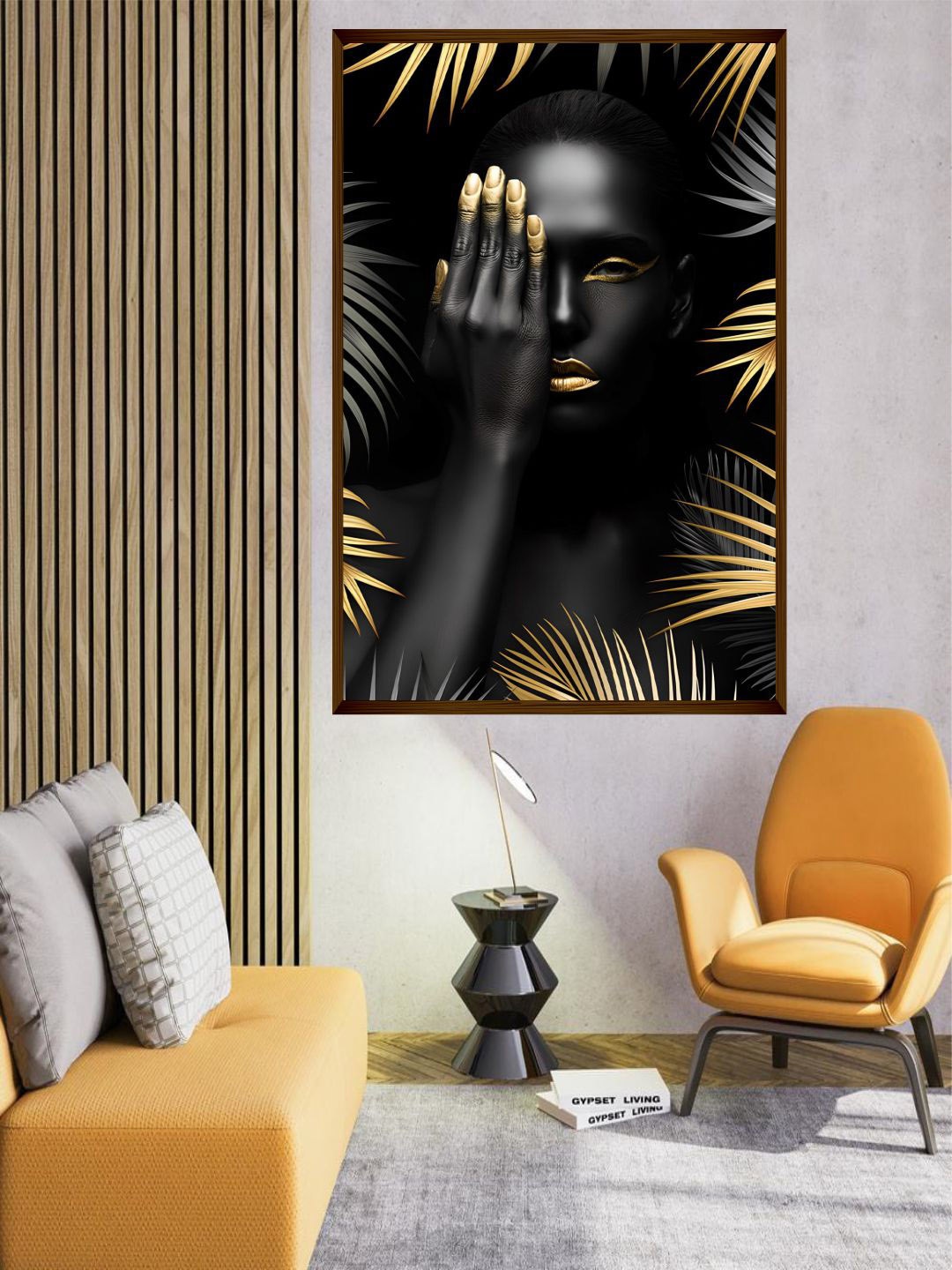 

The Art House Black & Gold Toned Abstract Wooden Painting Wall Art