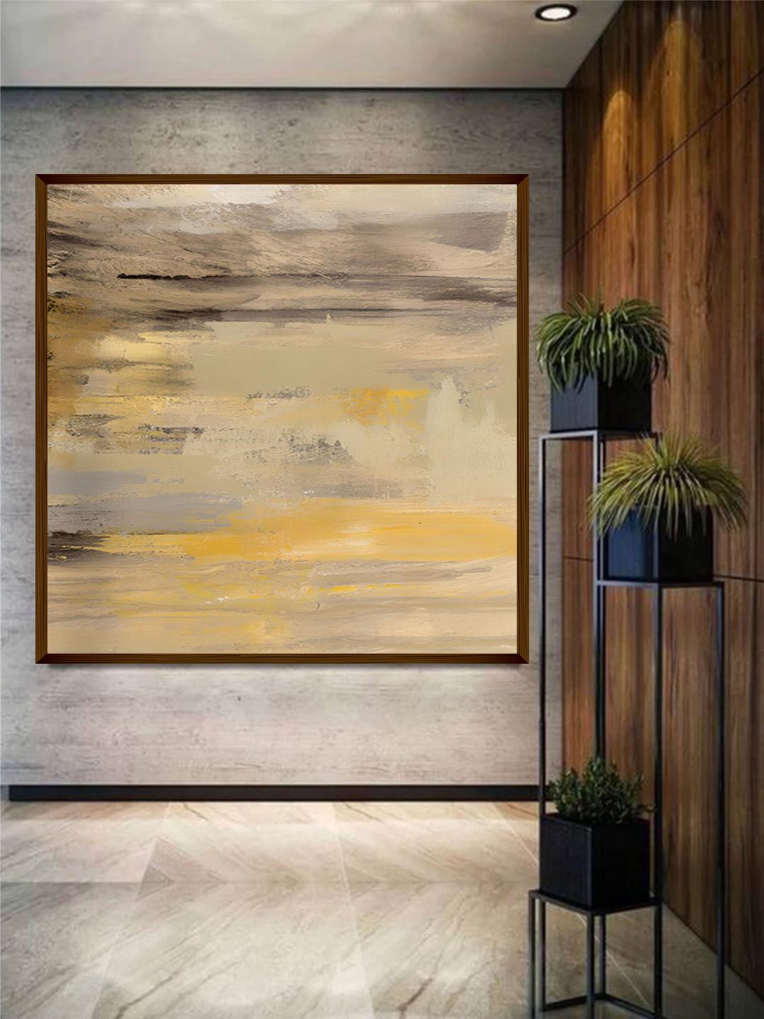 

The Art House Brown Abstract Canvas Painting Wall Art