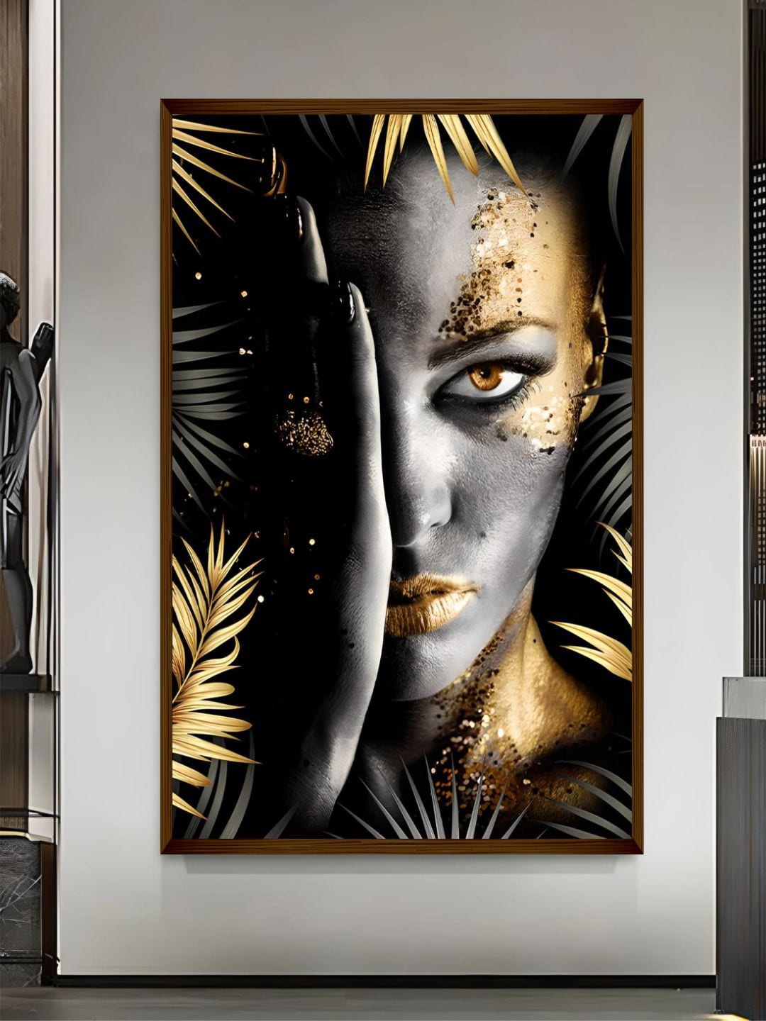 

The Art House Black & Gold-Toned Abstract Canvas Painting Wall Art