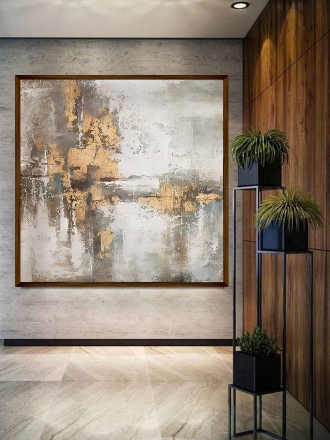 

The Art House Brown & Grey Abstract Canvas Painting Wall Art