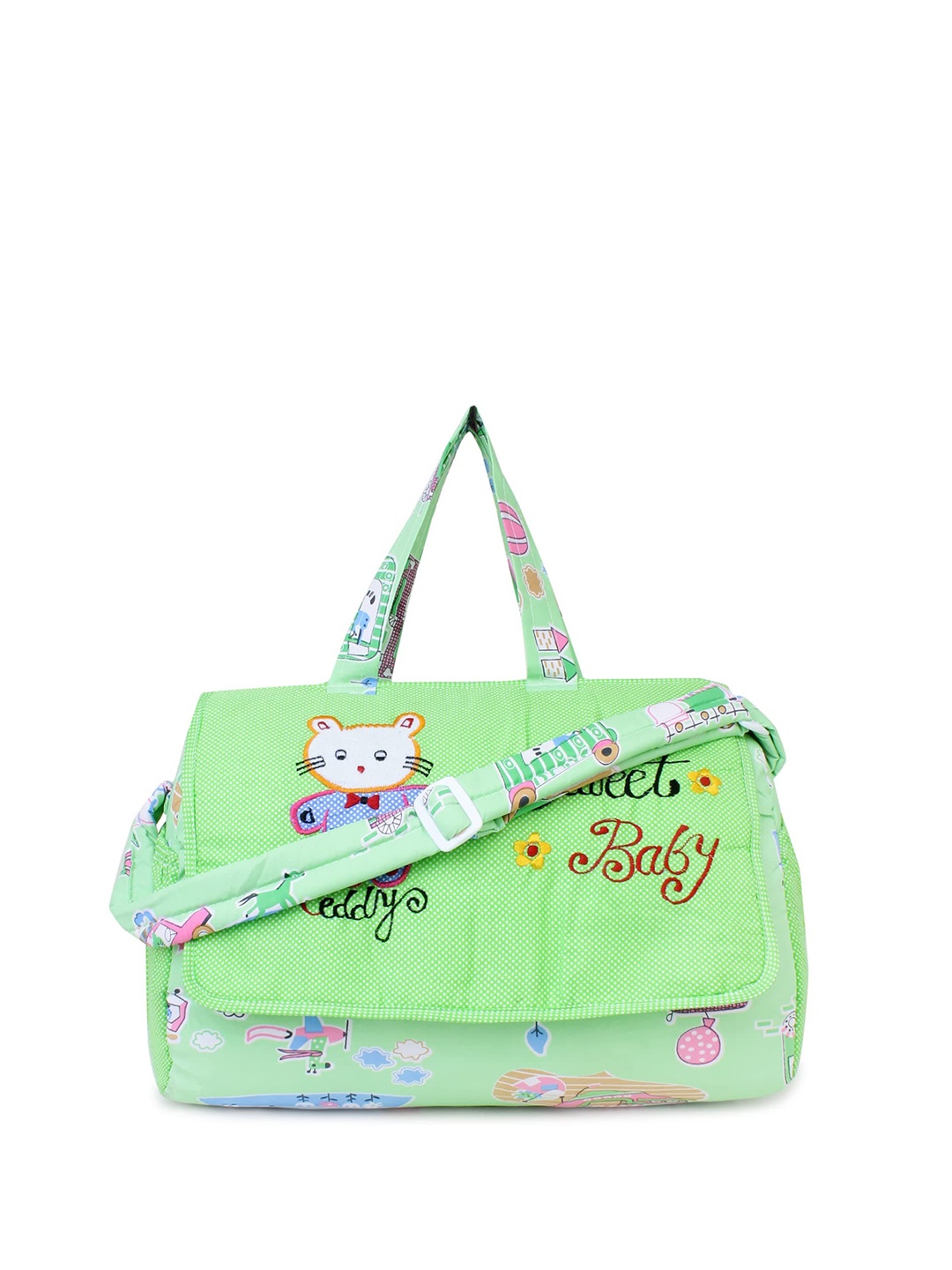 

Bag Pepper Kids Printed Light Weight Water Repellent Diaper Bag, Green