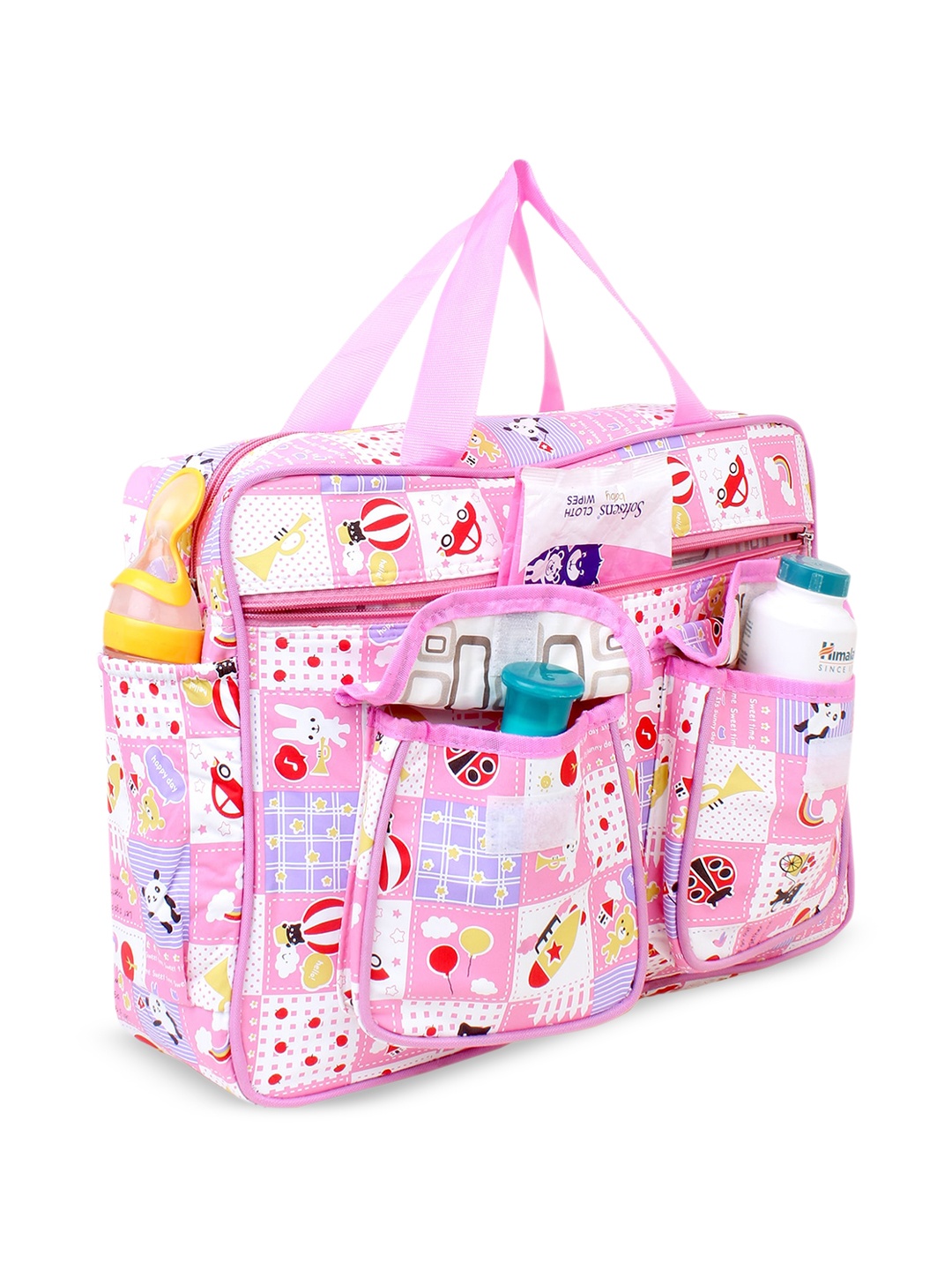 

Bag Pepper Kids Conversational Printed Lightweight Water Repellent Diaper Bag, Pink