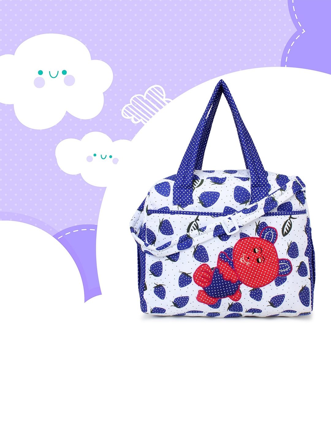 

Bag Pepper Kids Printed Light Weight Water Repellent Diaper Bag, Blue