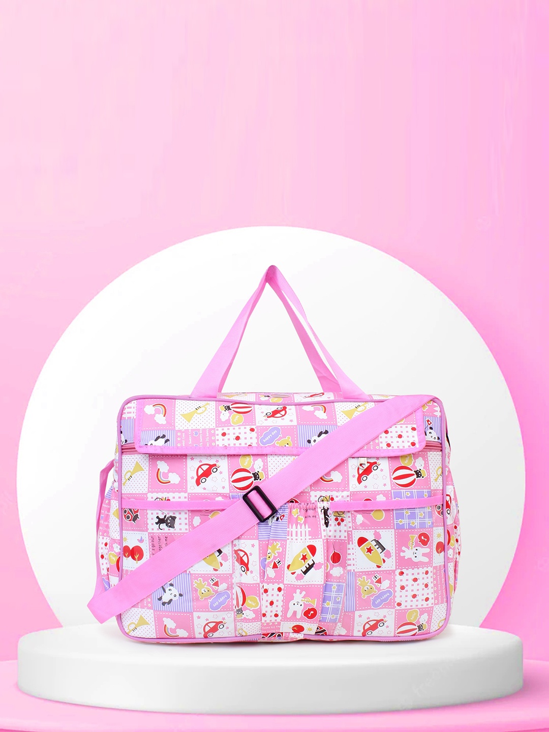 

Bag Pepper Kids Printed Light Weight Diaper Bag, Pink