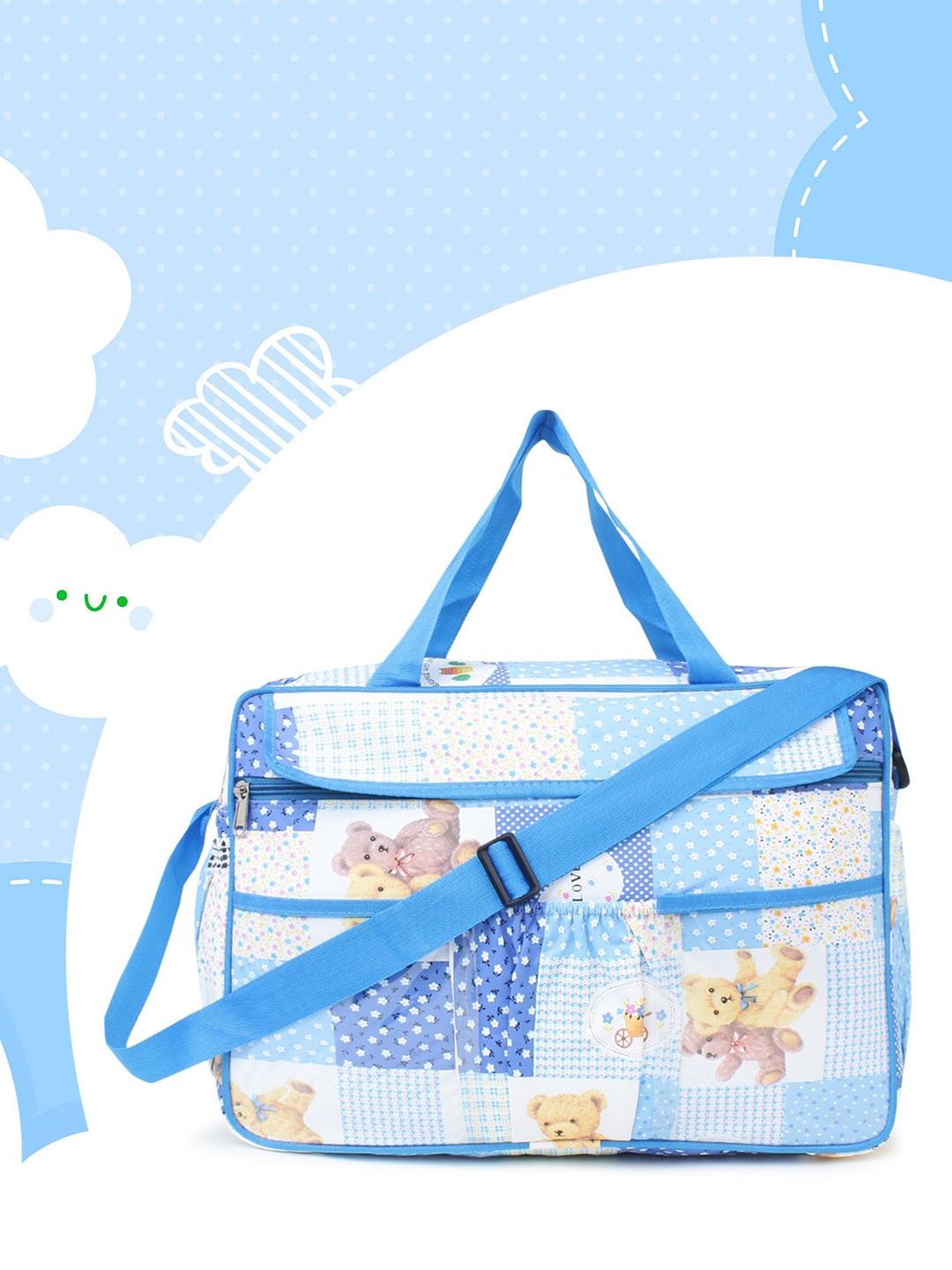 

Bag Pepper Kids Printed Light Weight Water Repellent Diaper Bag, Blue