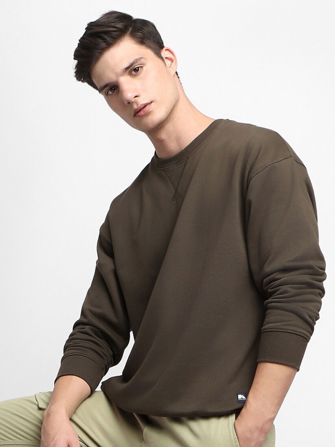 

Dennis Lingo Round Neck Pullover Sweatshirt, Olive