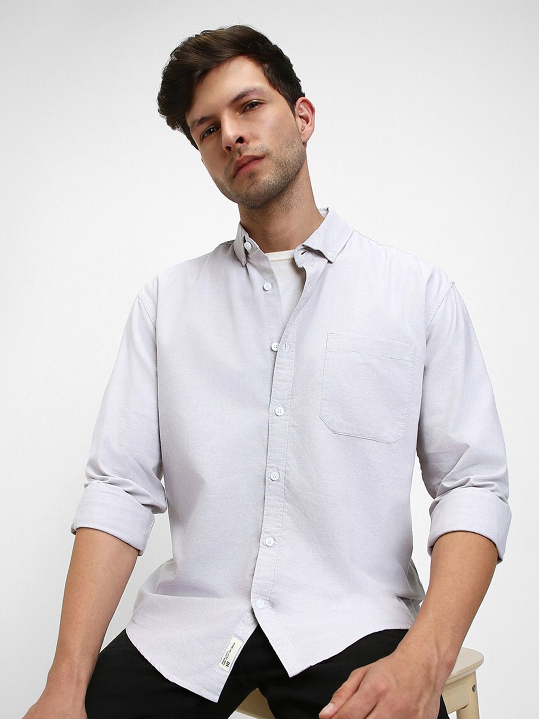 

Dennis Lingo Spread Collar Slim Fit Pure Cotton Casual Shirt, Blue
