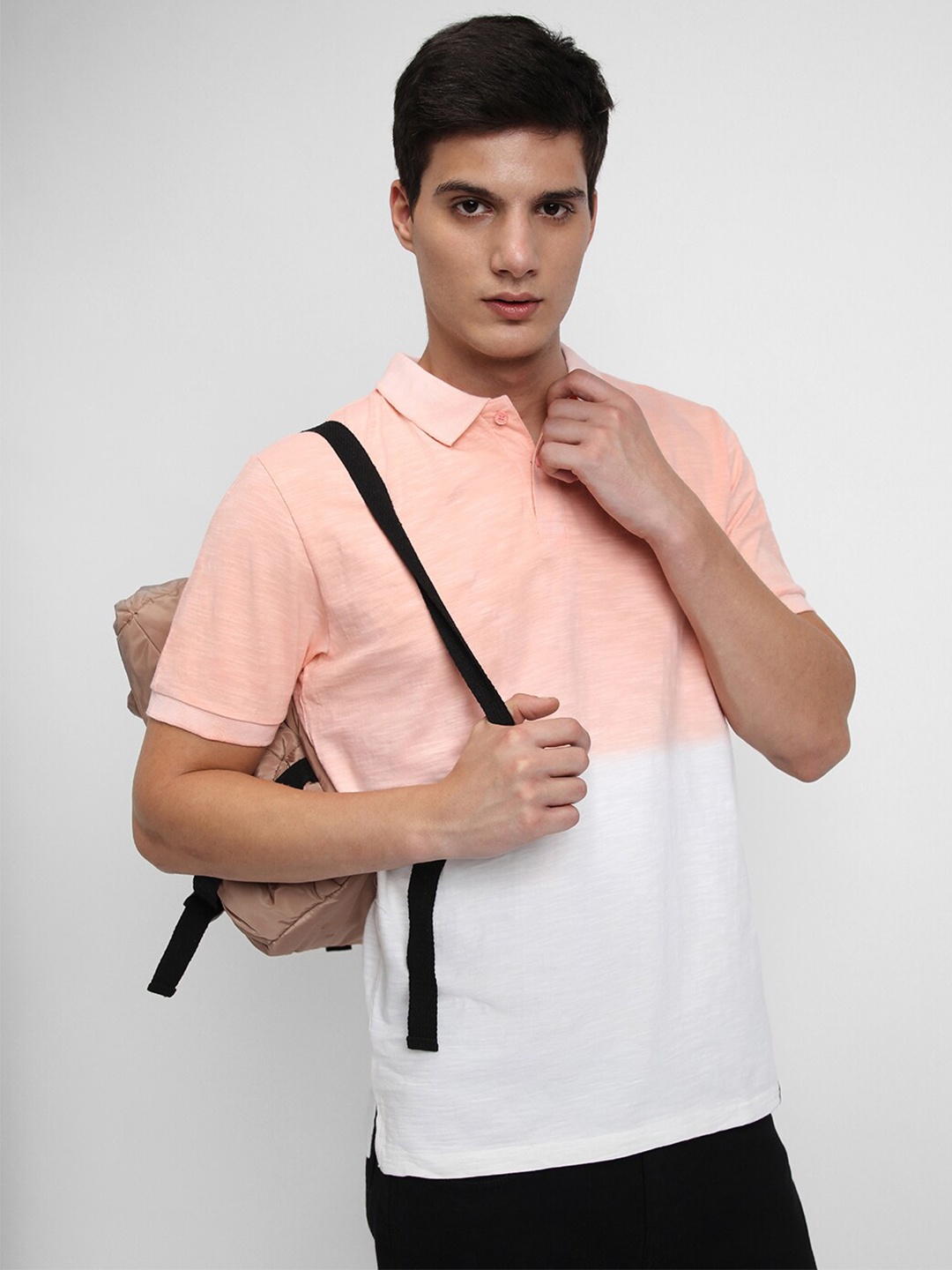 

Dennis Lingo Ombre Slim Fit Round Neck Pure Cotton T-Shirt, Pink