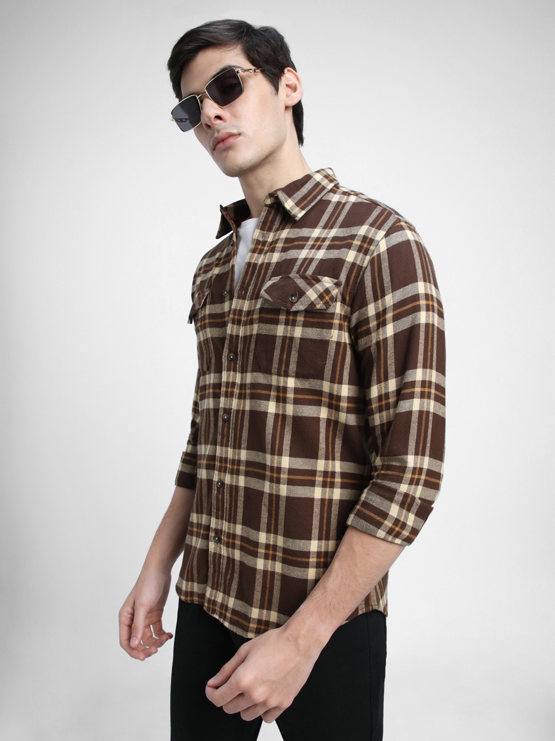 

Dennis Lingo Slim Fit Tartan Checked Pure Cotton Casual Shirt, Maroon