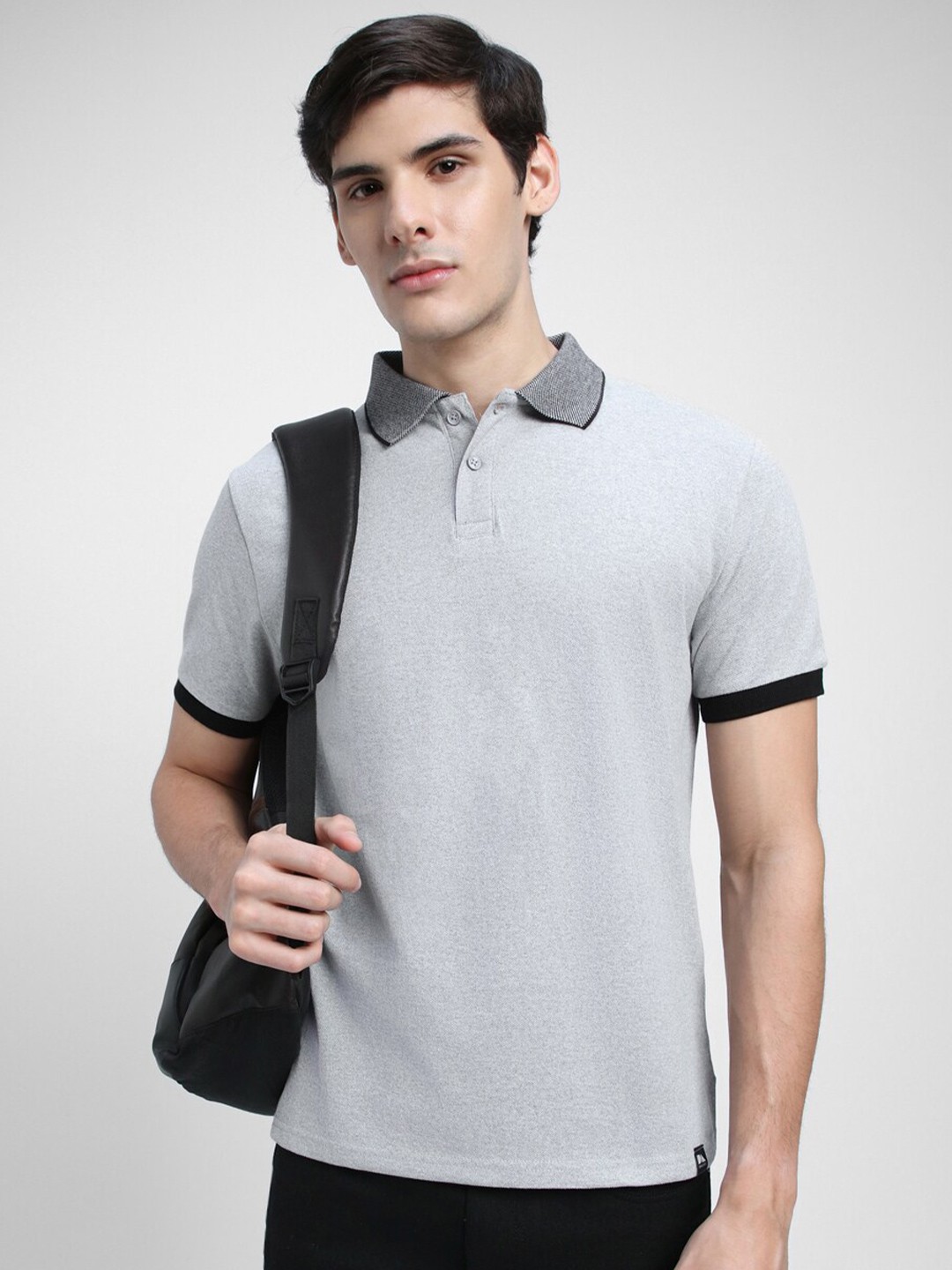

Dennis Lingo Polo Collar Pure Cotton T-Shirt, Grey