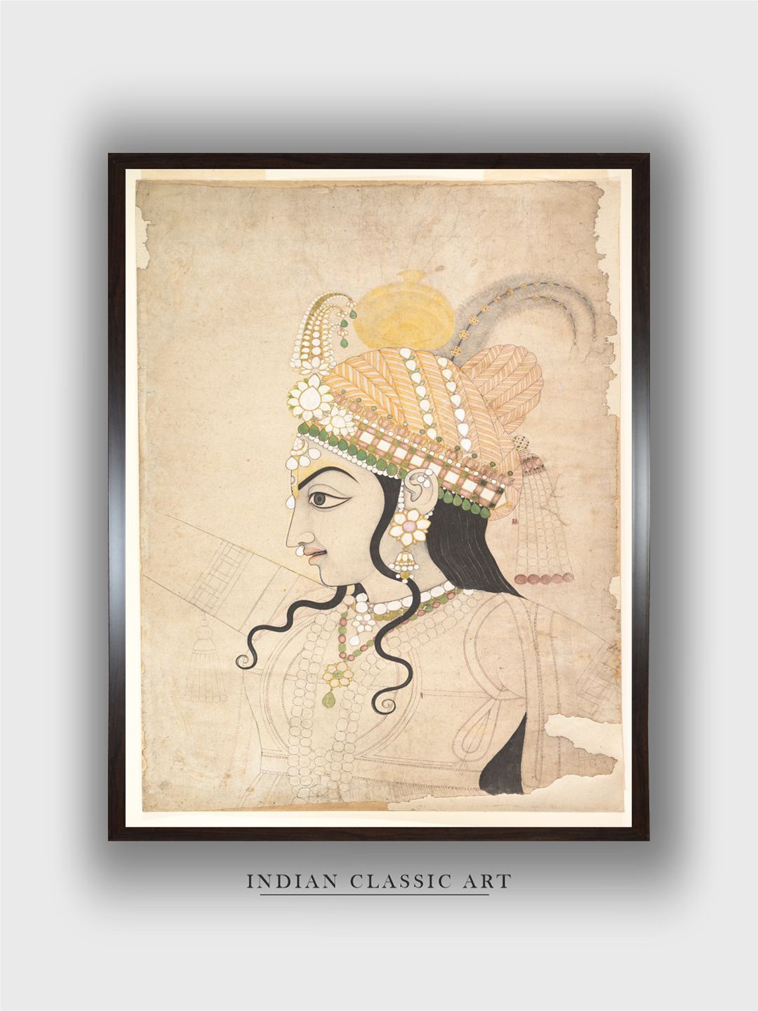 

INDIAN CLASSIC ART Beige & White Abstract Folk Wall Art