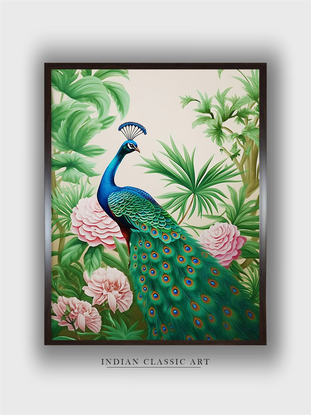 

INDIAN CLASSIC ART Blue & Green Tropical Wooden Wall Art