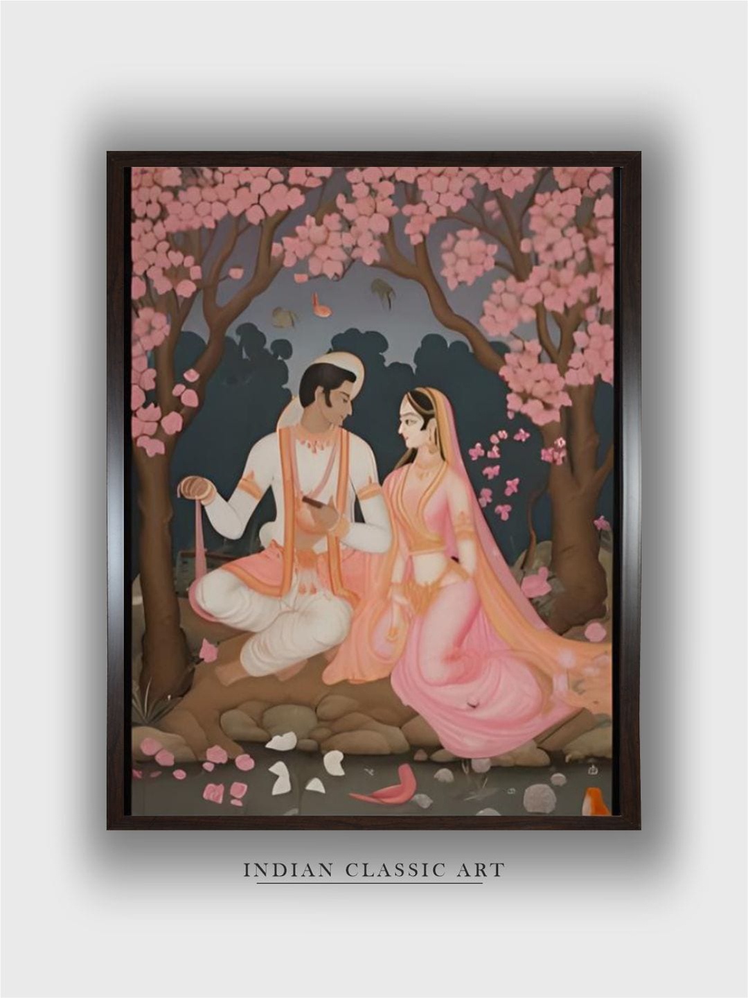 

INDIAN CLASSIC ART Brown & Pink Indian Folk Art Wall Art