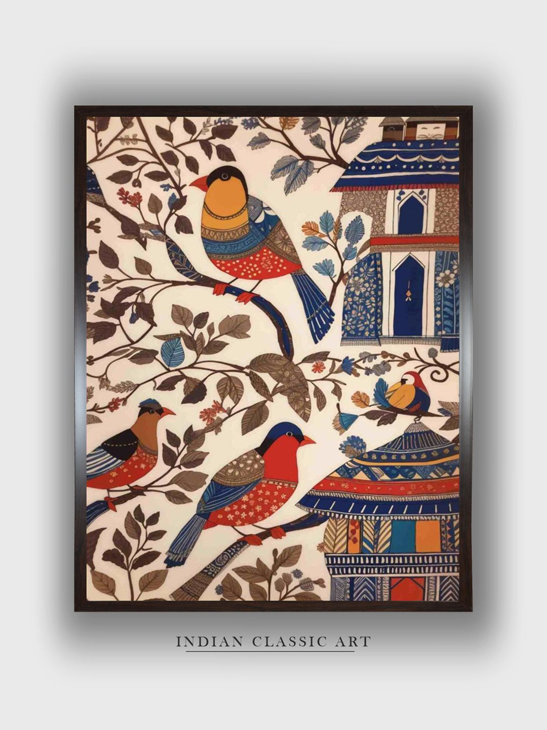 

INDIAN CLASSIC ART Beige & Brown Indian Folk Wall Art