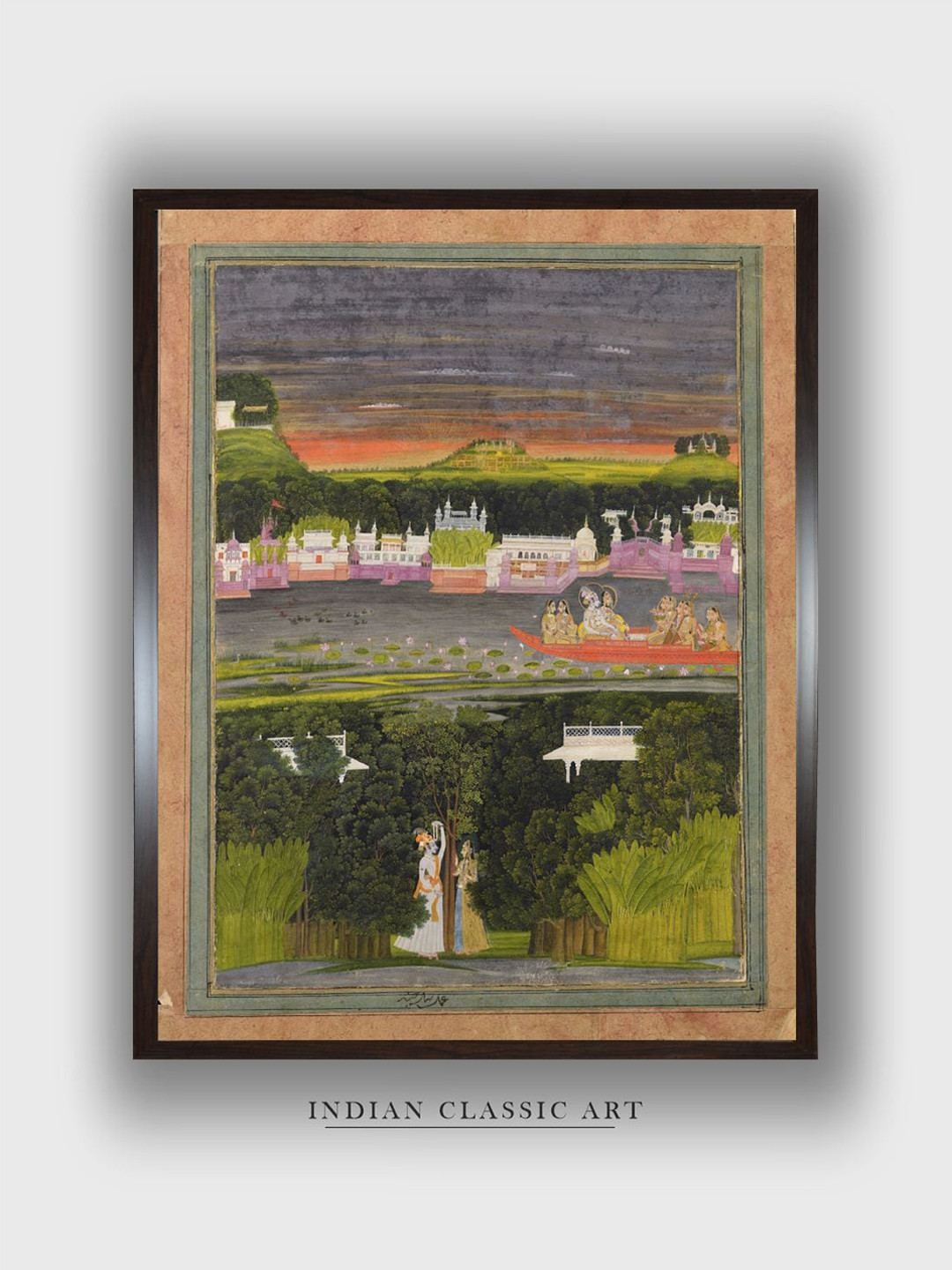 

INDIAN CLASSIC ART Green & Brown Indian Folk Wall Art