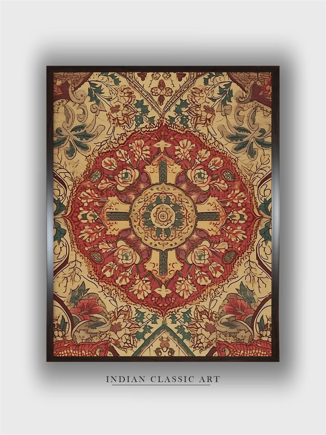 

INDIAN CLASSIC ART Brown & Beige Abstract Boho Wall Art