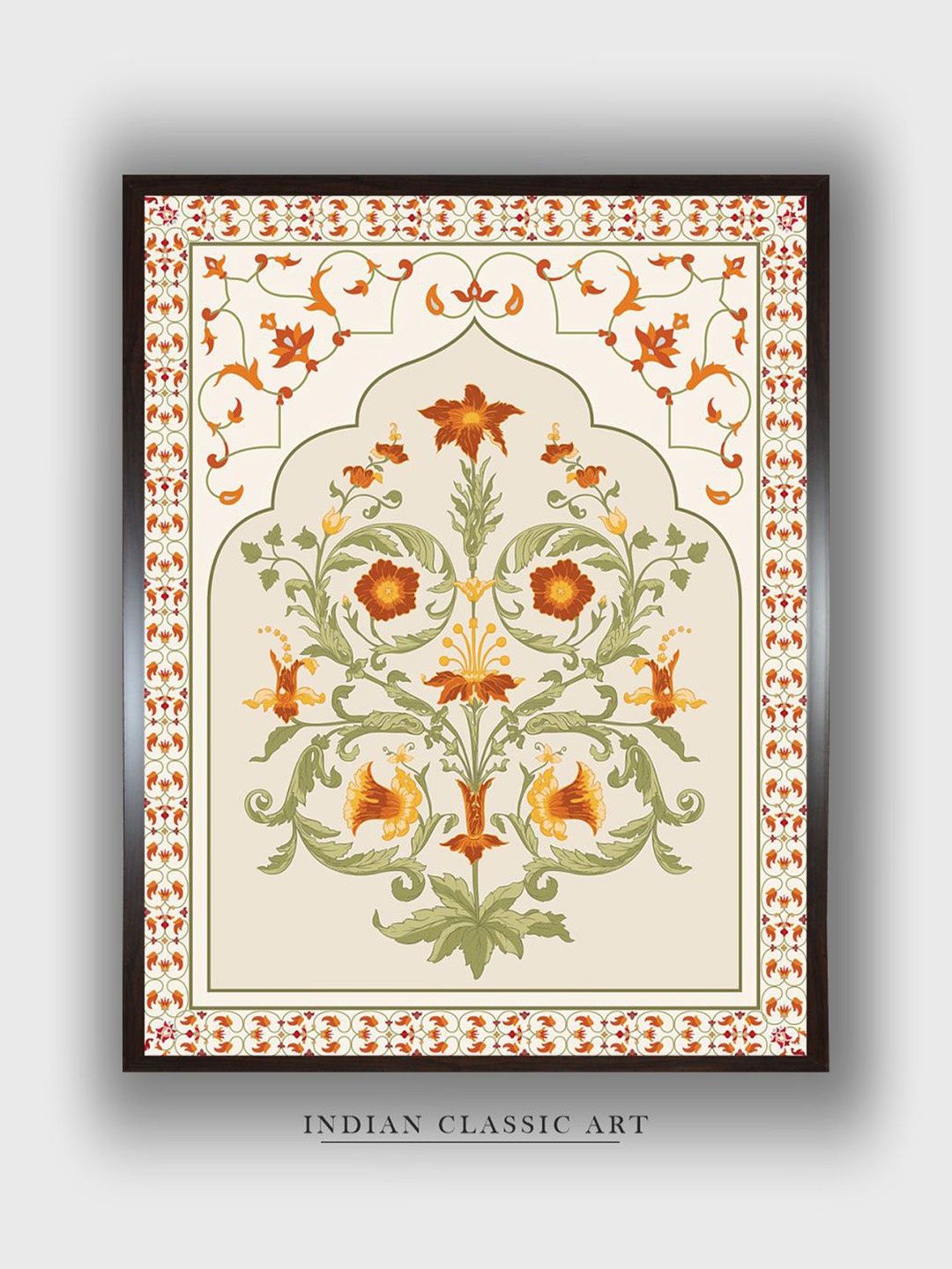 

INDIAN CLASSIC ART Beige & Red Indian Folk Wall Art